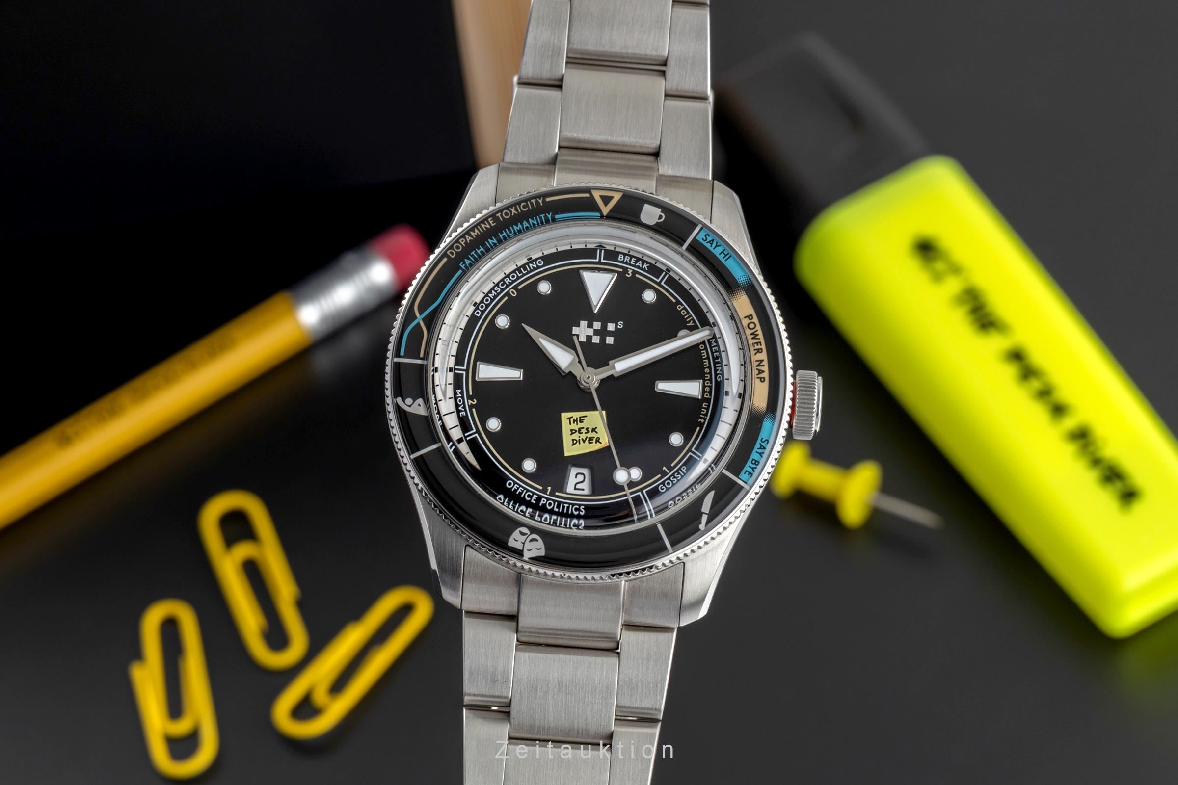 Christopher Ward Desk Diver steel automatic C65-41ADA2-DDK