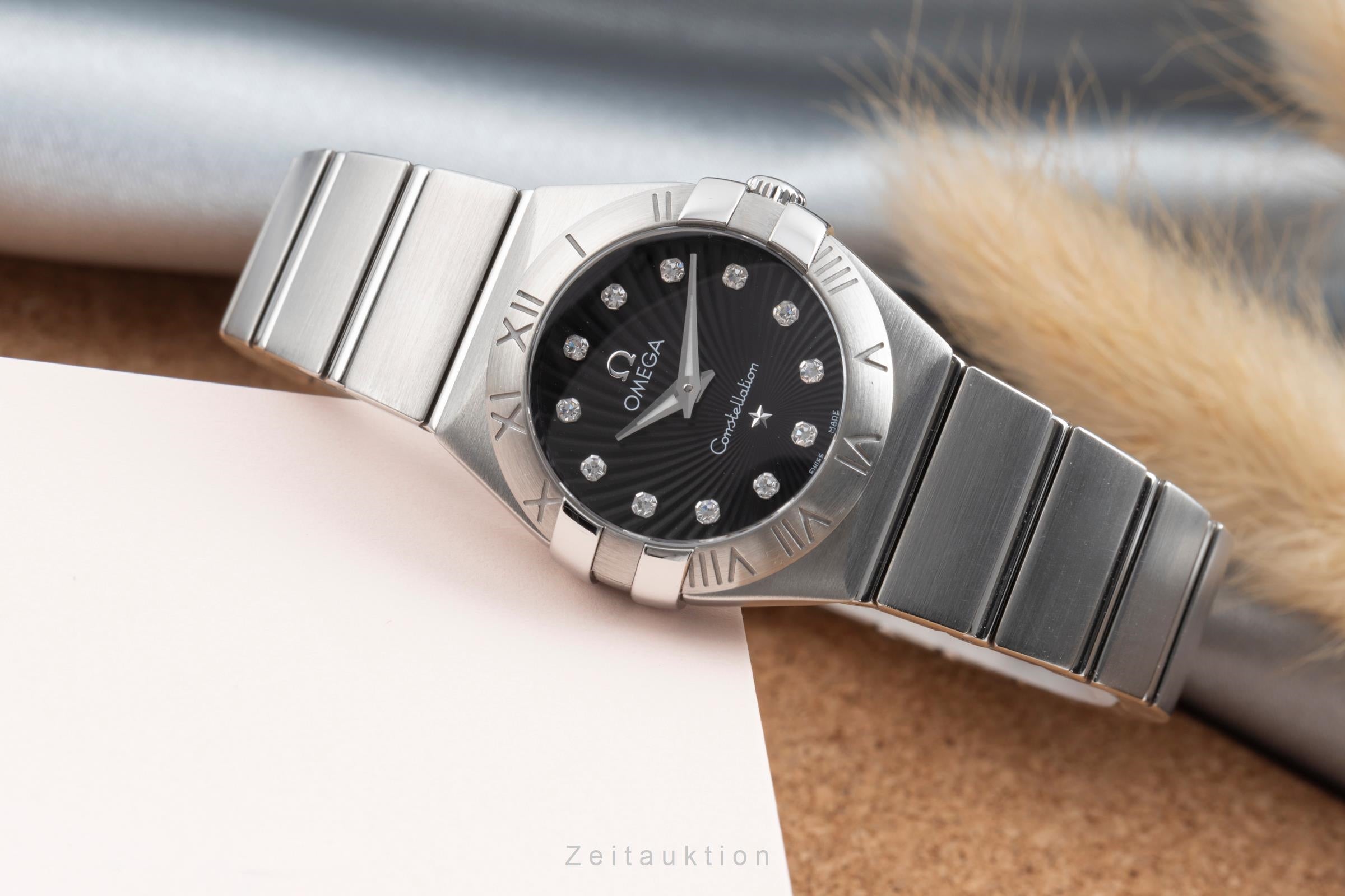 Omega Constellation Diamond Dial Stahl Damenuhr Ref. 123.10.24.60.51.001 B&P [2505248]
