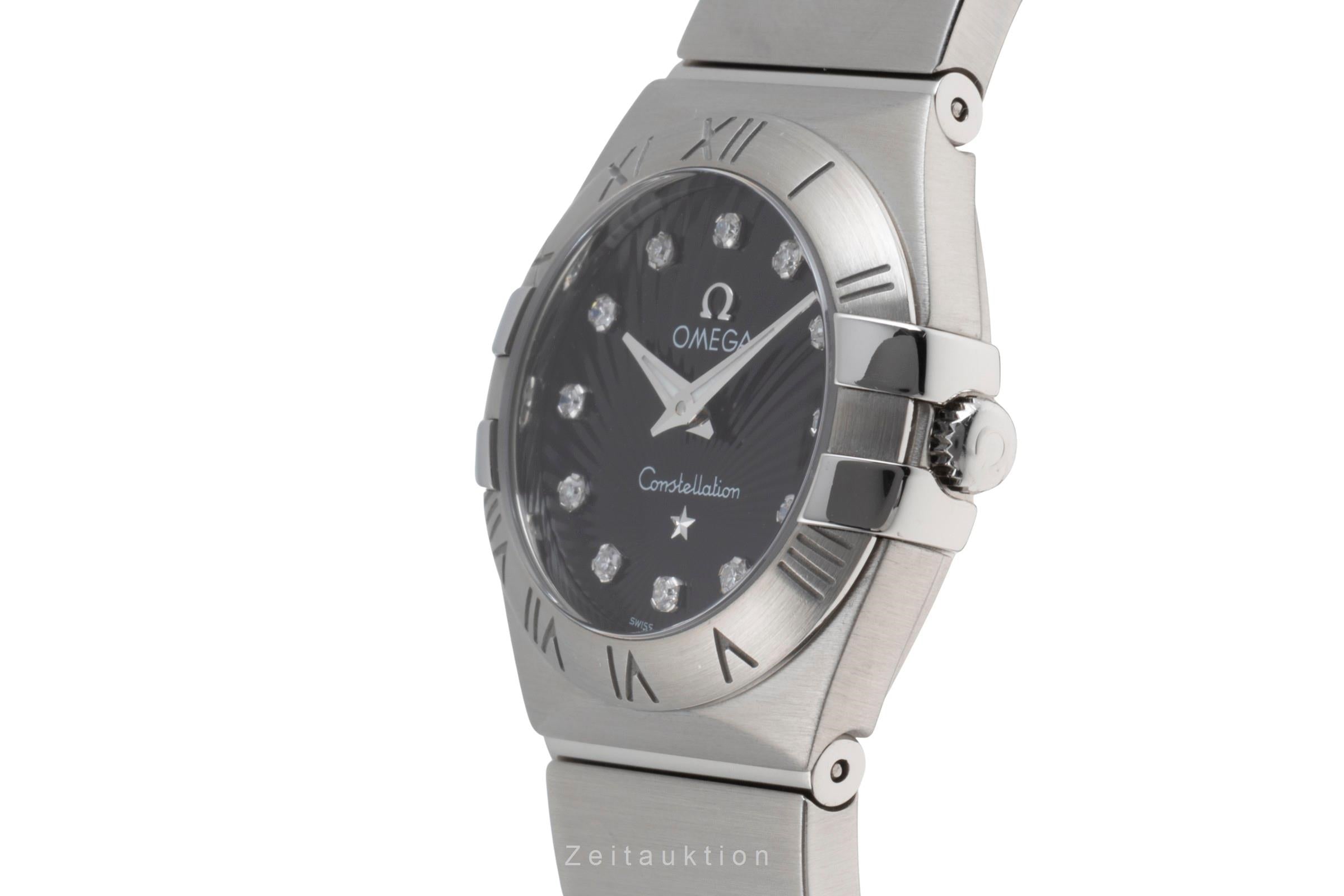 Omega Constellation Diamond Dial Stahl Damenuhr Ref. 123.10.24.60.51.001 B&P [2505248]