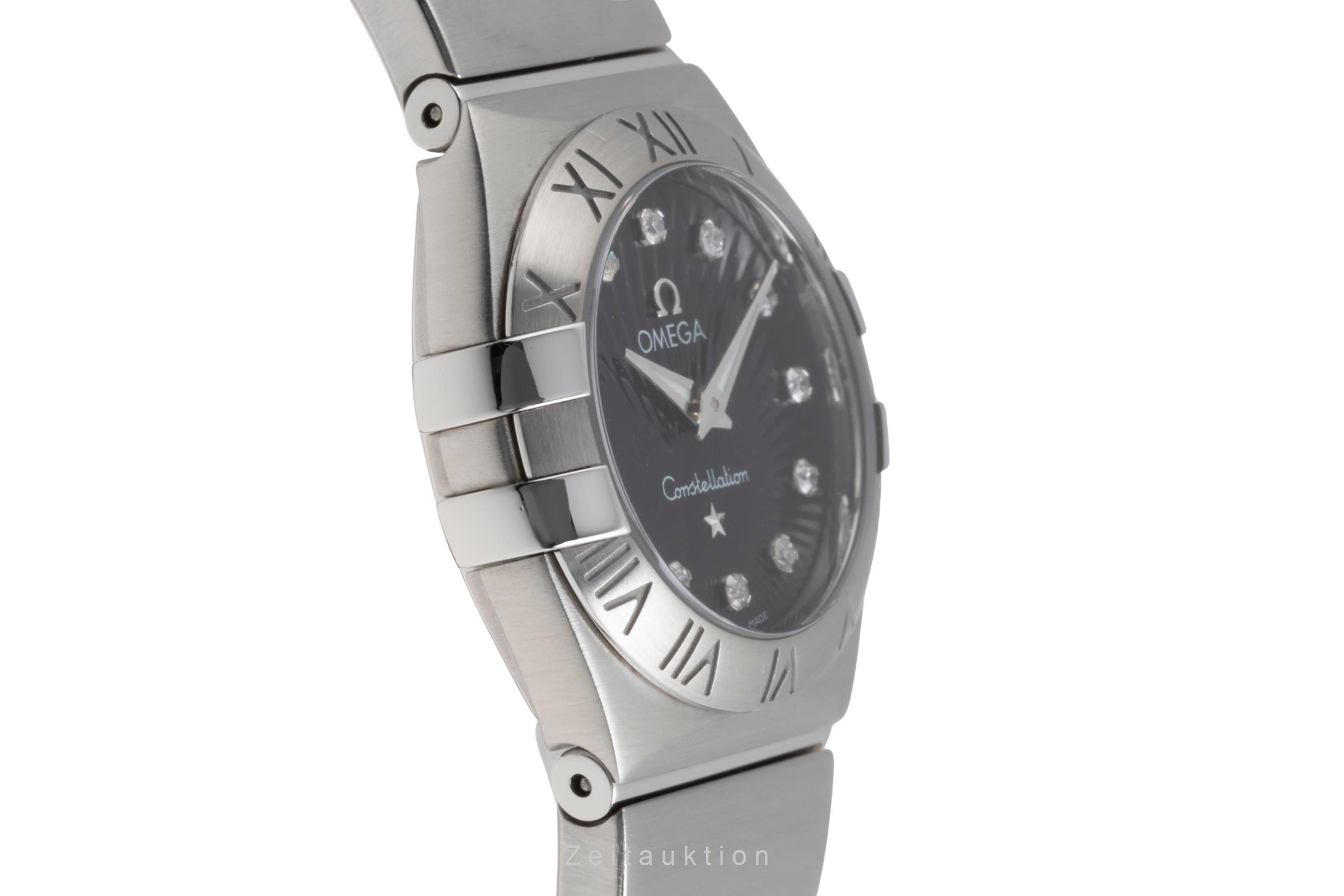 Omega Constellation Diamond Dial Stahl Damenuhr Ref. 123.10.24.60.51.001 B&P [2505248]