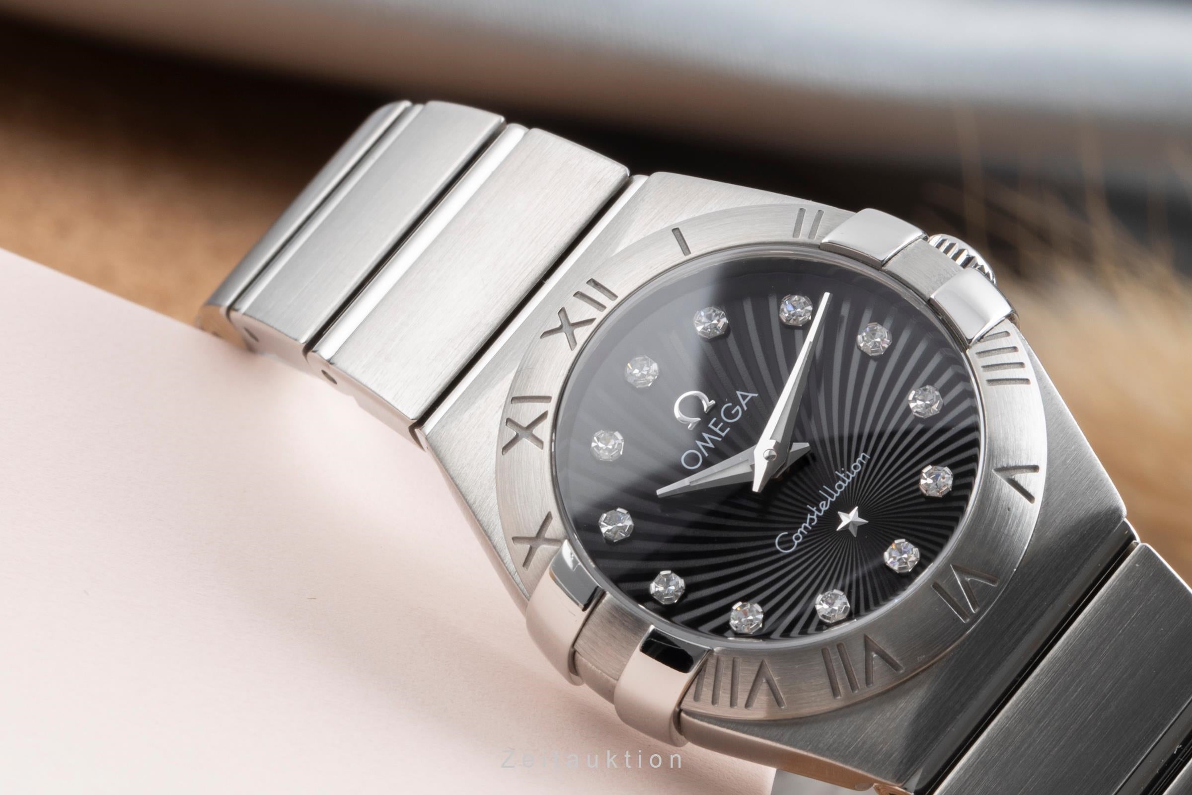 Omega Constellation Diamond Dial Stahl Damenuhr Ref. 123.10.24.60.51.001 B&P [2505248]