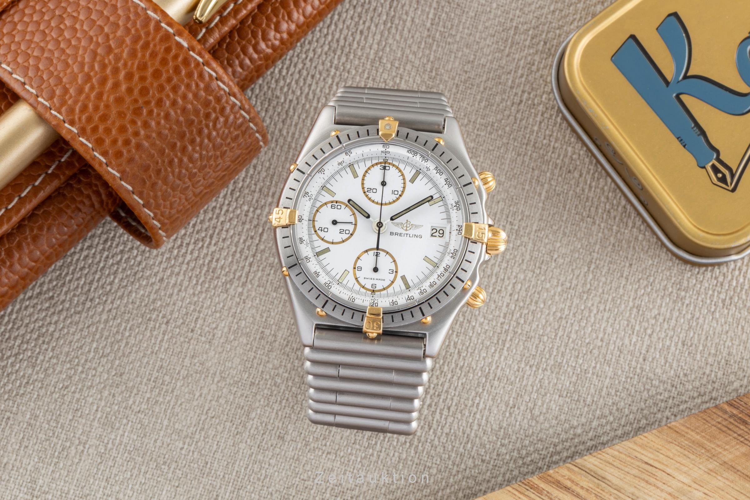 Breitling Chronomat chronograph gilt / steel automatic men's watch 81950  [2505250]