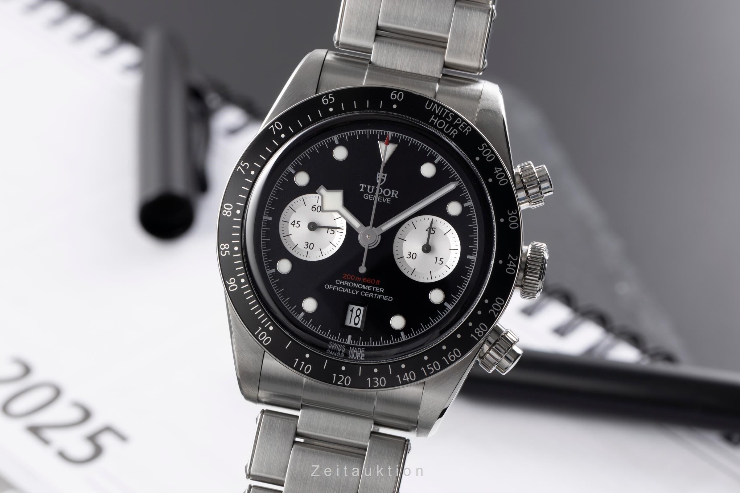 Tudor Heritage Black Bay chronographe acier automatique montre pour hommes 79360N  [2505255]