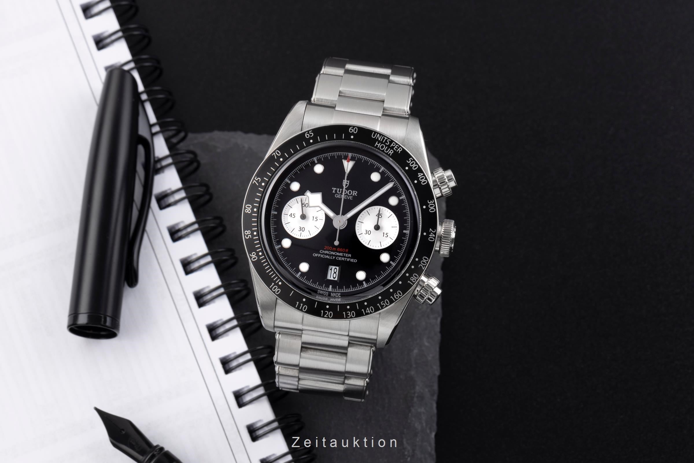 Tudor Heritage Black Bay chronographe acier automatique montre pour hommes 79360N  [2505255]