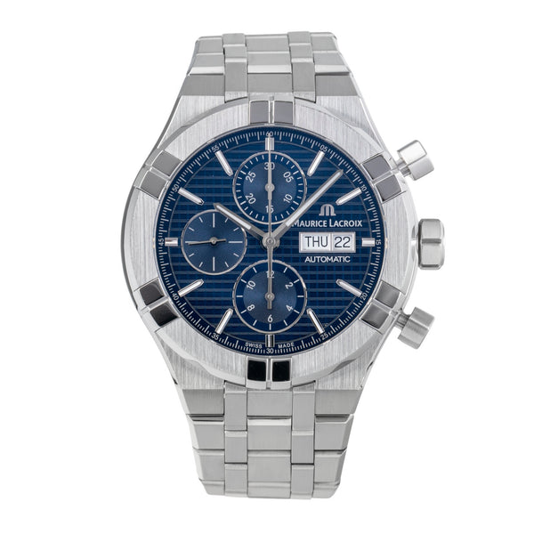 Maurice Lacroix Aikon chronographe acier automatique montre pour hommes AI6038-SS002-4301 LP: 3400EUR  [2505256]