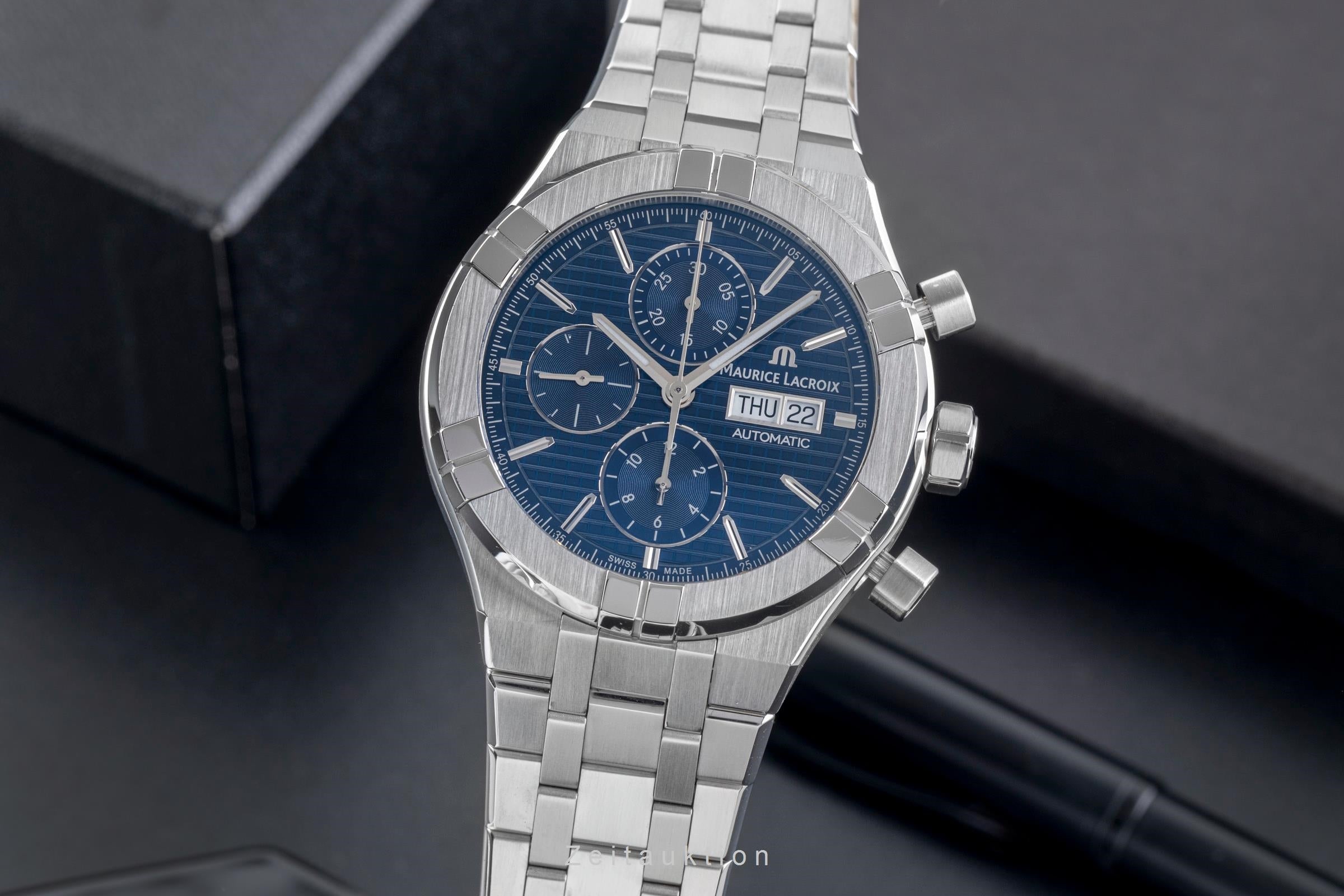 Maurice Lacroix Aikon chronographe acier automatique montre pour hommes AI6038-SS002-4301 LP: 3400EUR  [2505256]