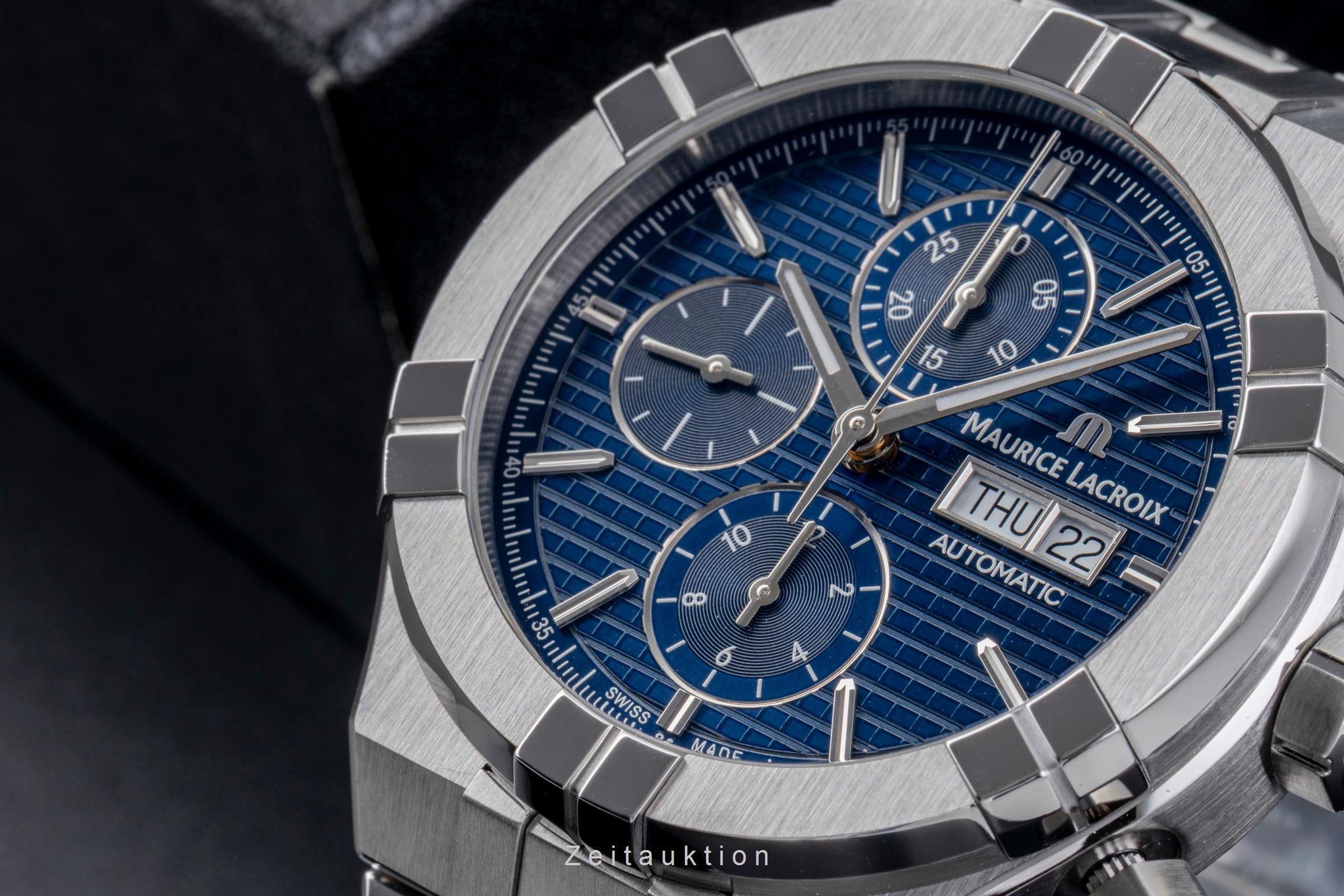 Maurice Lacroix Aikon chronographe acier automatique montre pour hommes AI6038-SS002-4301 LP: 3400EUR  [2505256]