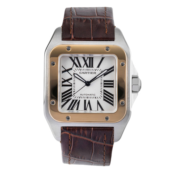 Cartier Santos 100 acier / or  automatique montre pour hommes W20077X7  [2505262]