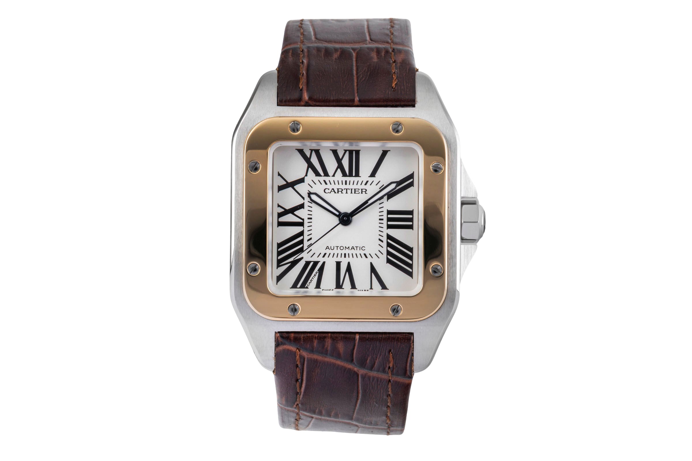 Cartier Santos 100 acier / or  automatique montre pour hommes W20077X7  [2505262]