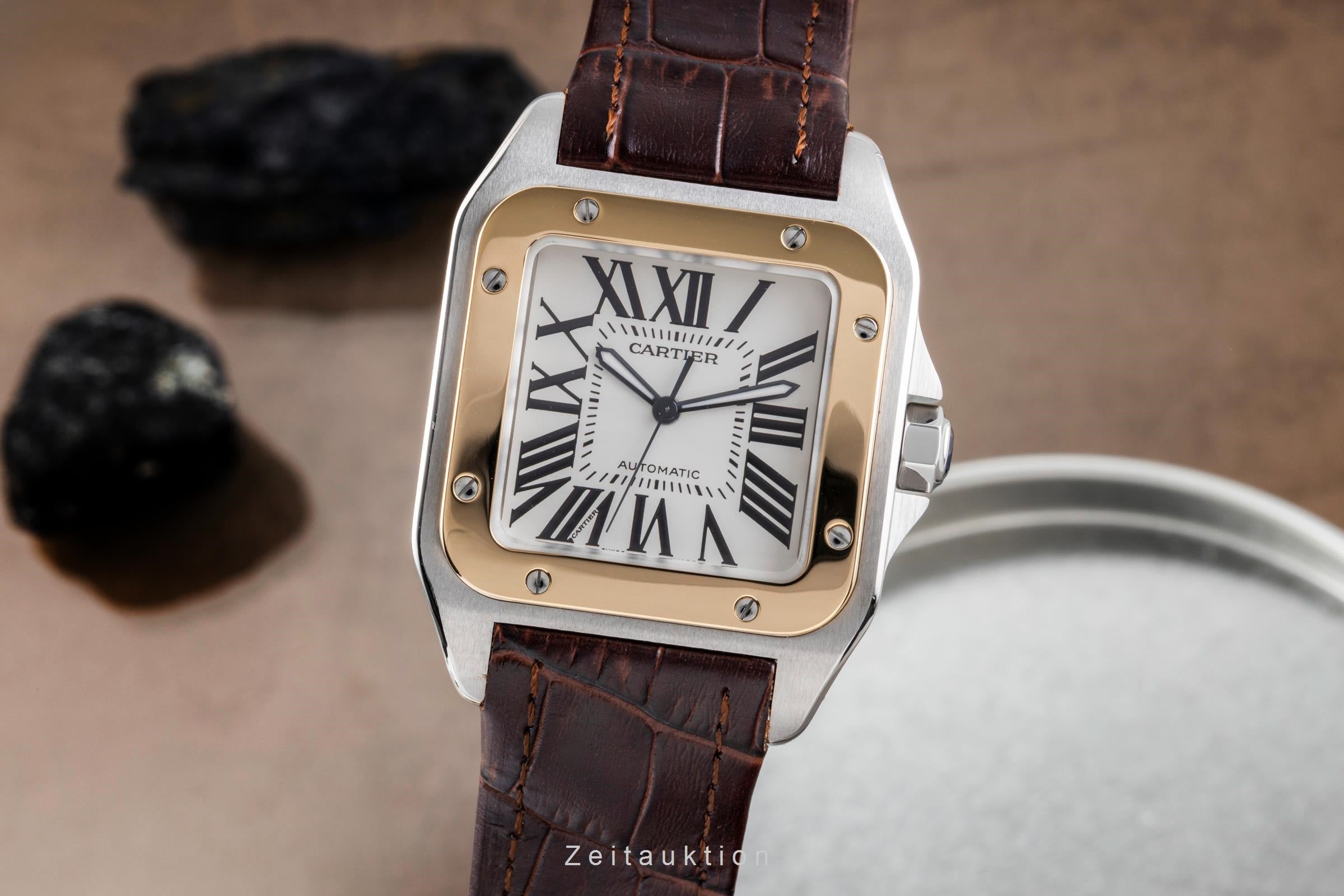 Cartier Santos 100 acier / or  automatique montre pour hommes W20077X7  [2505262]
