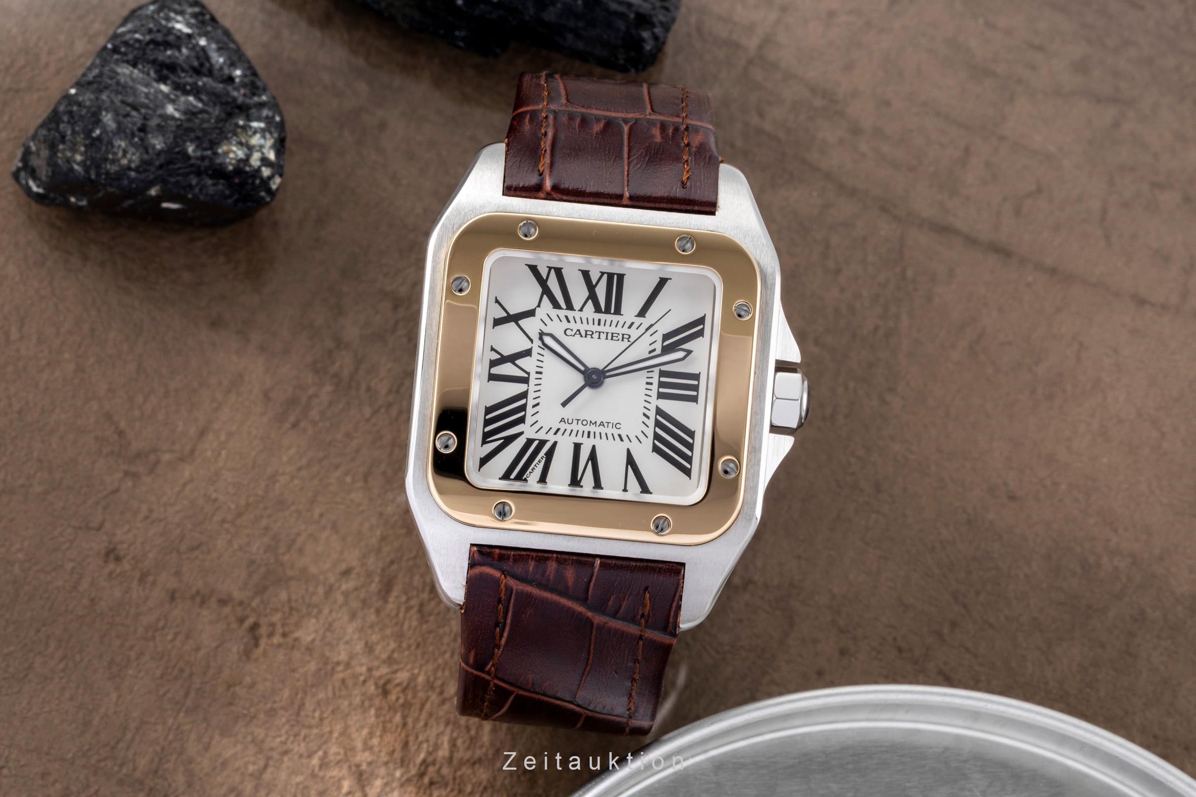 Cartier Santos 100 acier / or  automatique montre pour hommes W20077X7  [2505262]