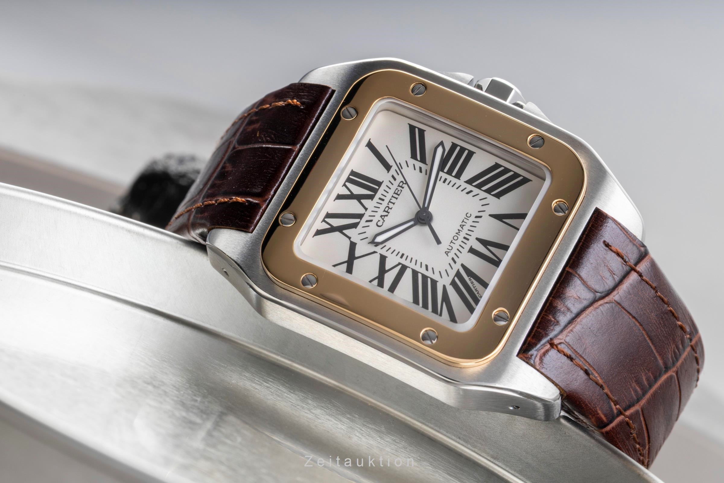 Cartier Santos 100 acier / or  automatique montre pour hommes W20077X7  [2505262]