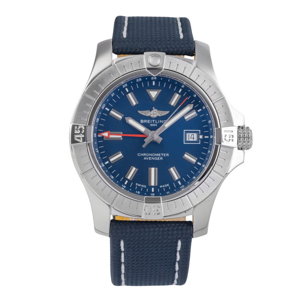 Breitling Avenger II GMT 45 Automatik Edelstahl Herrenuhr Ref. A32395 B&P [2505264]