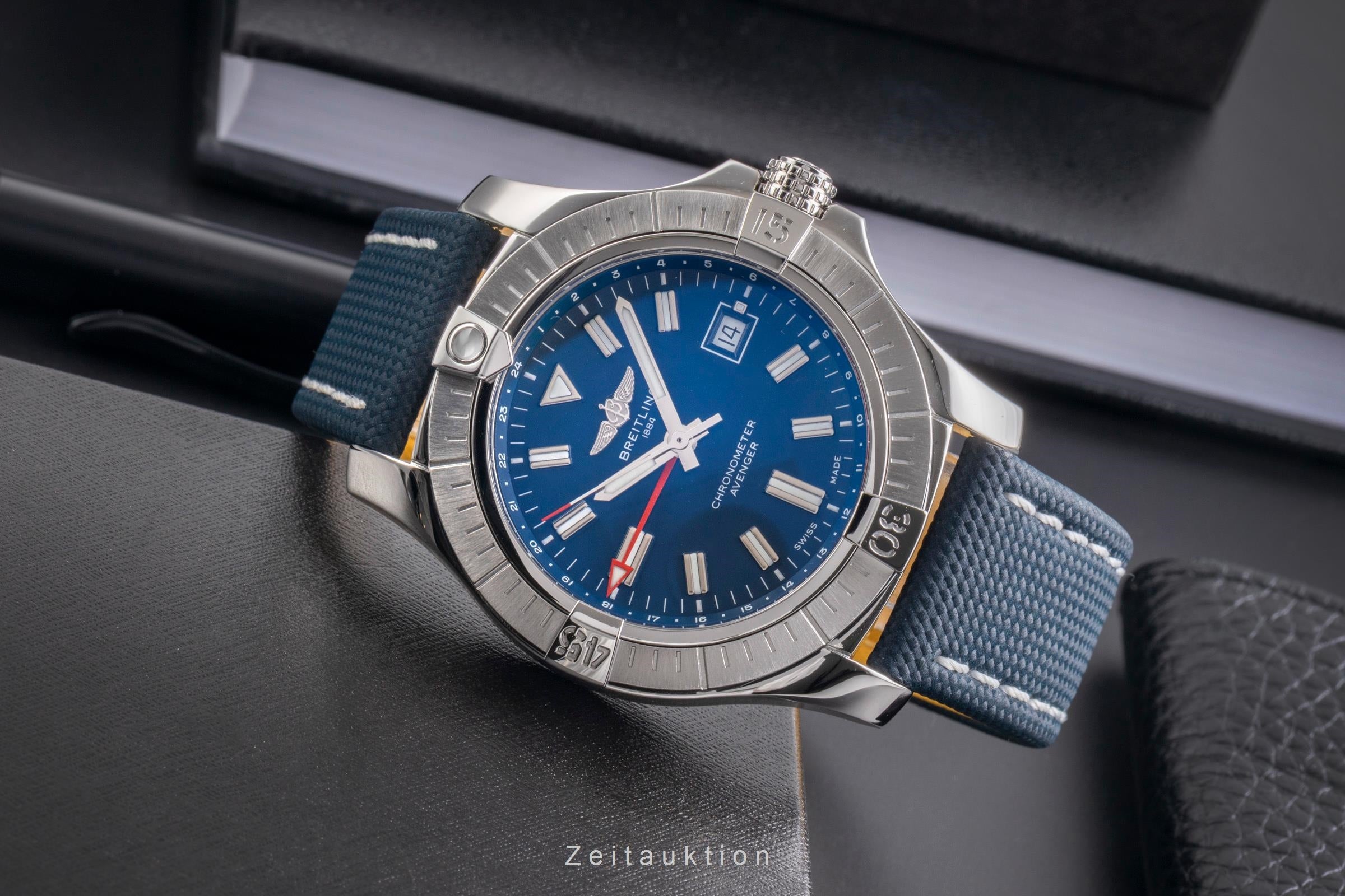 Breitling Avenger II GMT 45 Automatik Edelstahl Herrenuhr Ref. A32395 B&P [2505264]