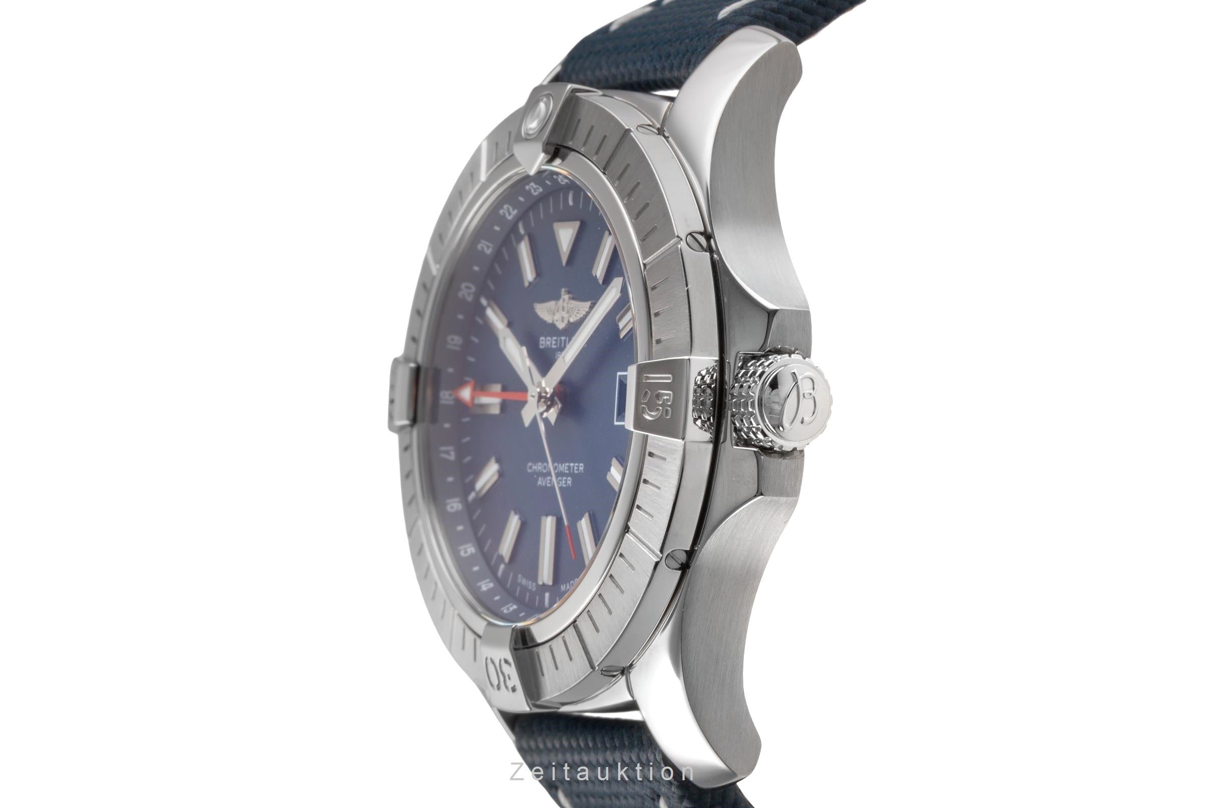 Breitling Avenger II GMT 45 Automatik Edelstahl Herrenuhr Ref. A32395 B&P [2505264]