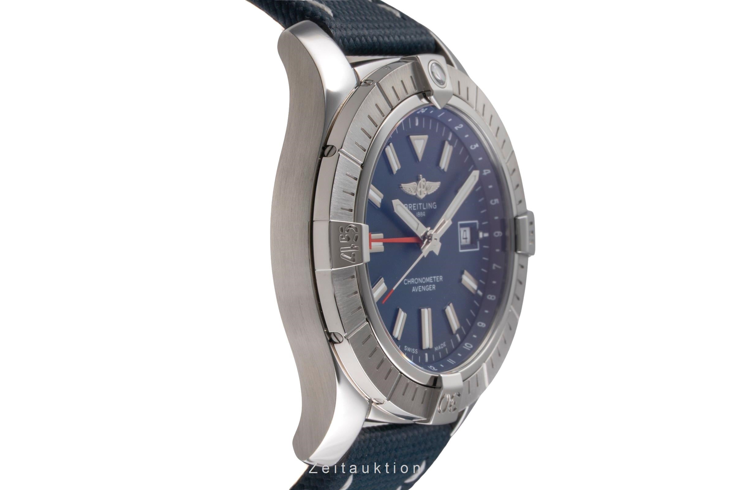 Breitling Avenger II GMT 45 Automatik Edelstahl Herrenuhr Ref. A32395 B&P [2505264]