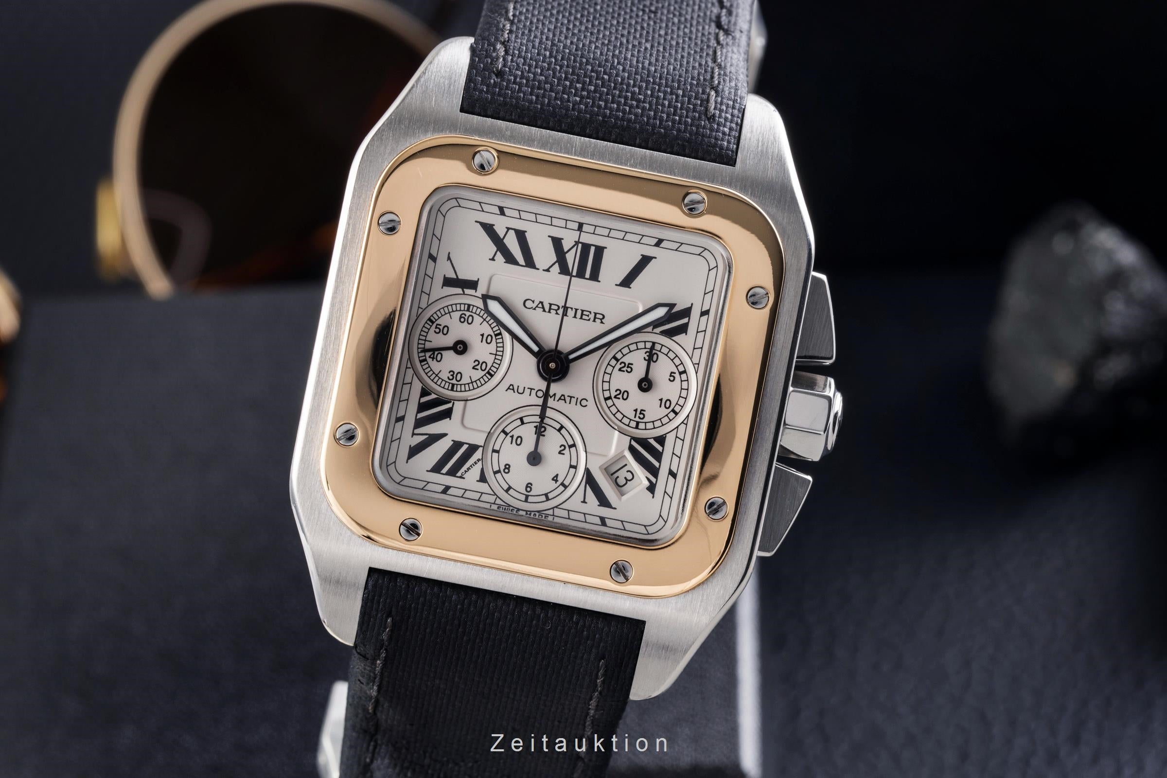 Cartier Santos 100 chronographe acier / or  automatique montre pour hommes W20091X7 LP: 16700EUR  [2505269]