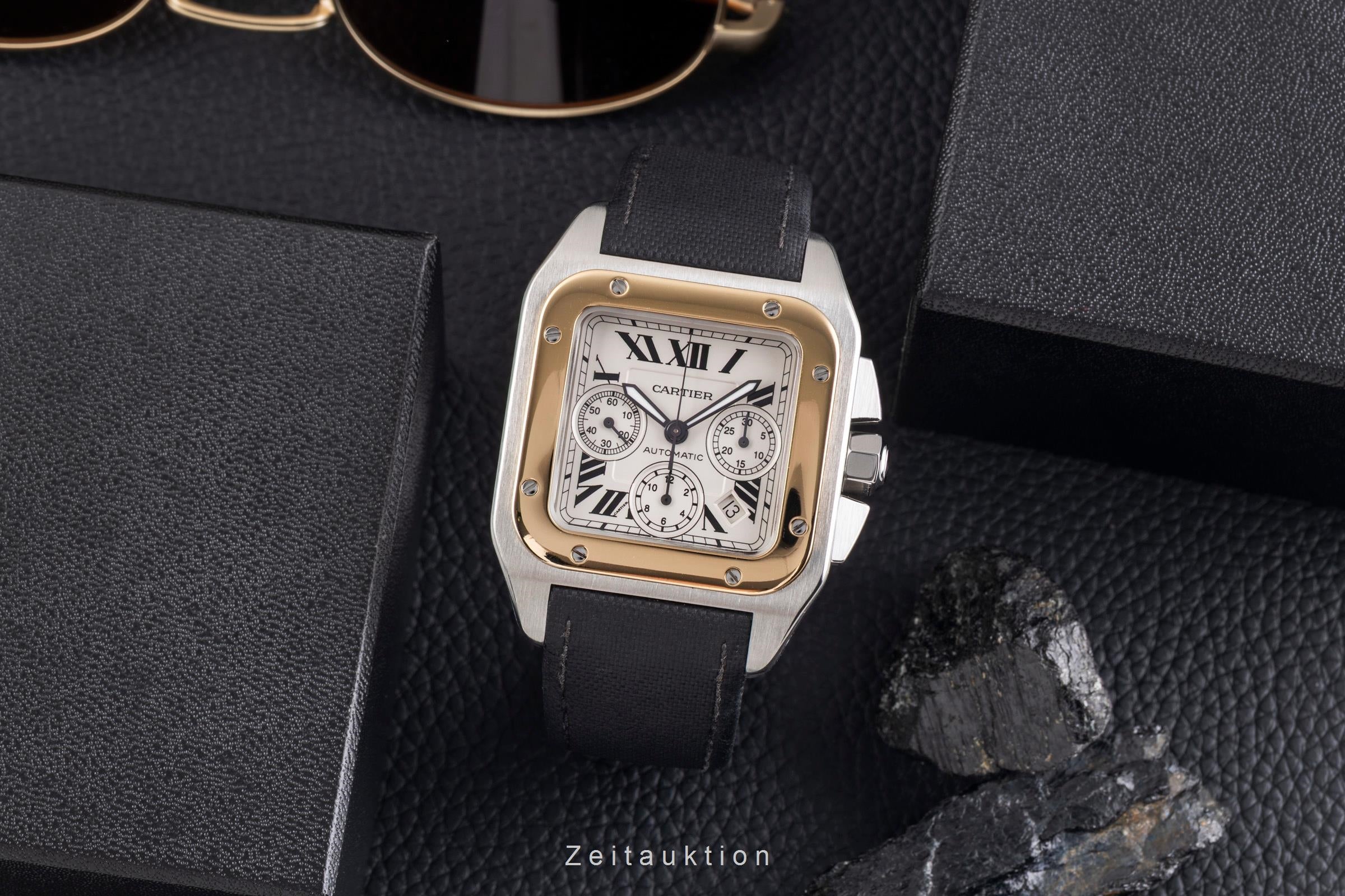 Cartier Santos 100 cronógrafo acero / oro automático reloj para caballeros W20091X7 LP: 16700EUR  [2505269]