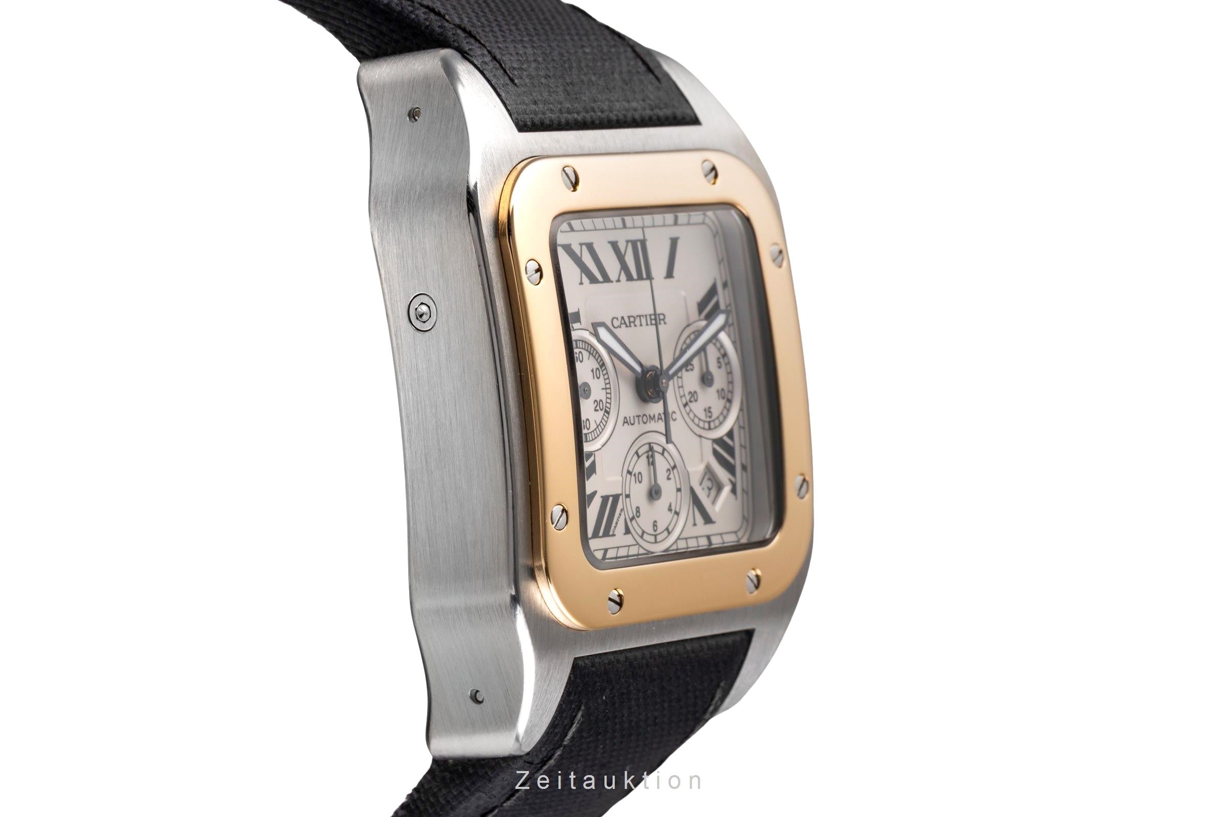 Cartier Santos 100 cronógrafo acero / oro automático reloj para caballeros W20091X7 LP: 16700EUR  [2505269]