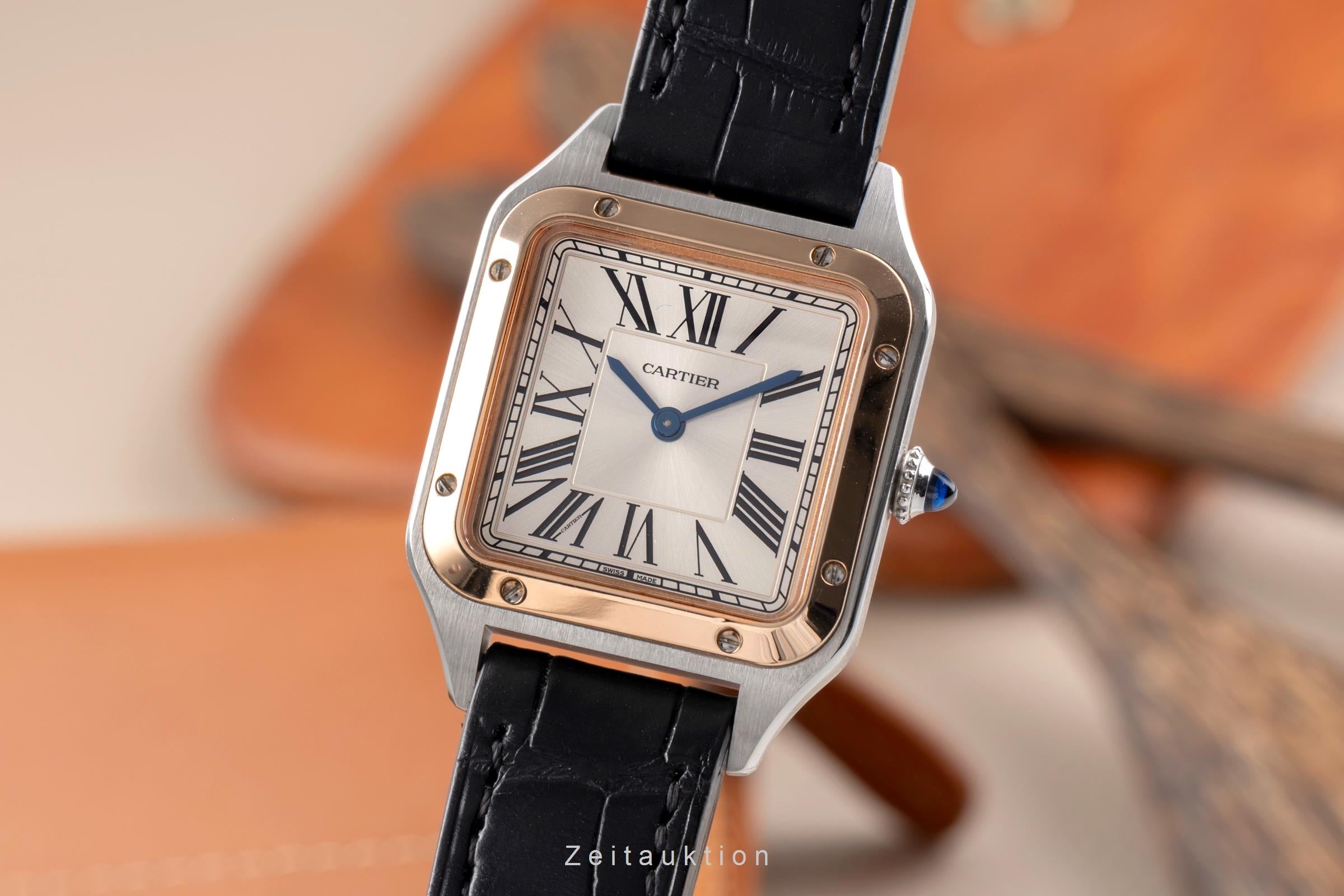 Cartier Santos Dumont steel gold quartz 157 W2SA0012