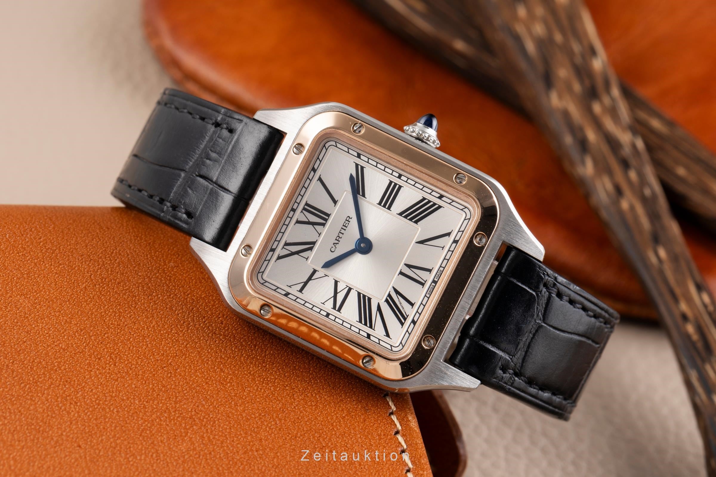 Cartier Santos Dumont steel / gold quartz men's watch W2SA0012  [2505273]