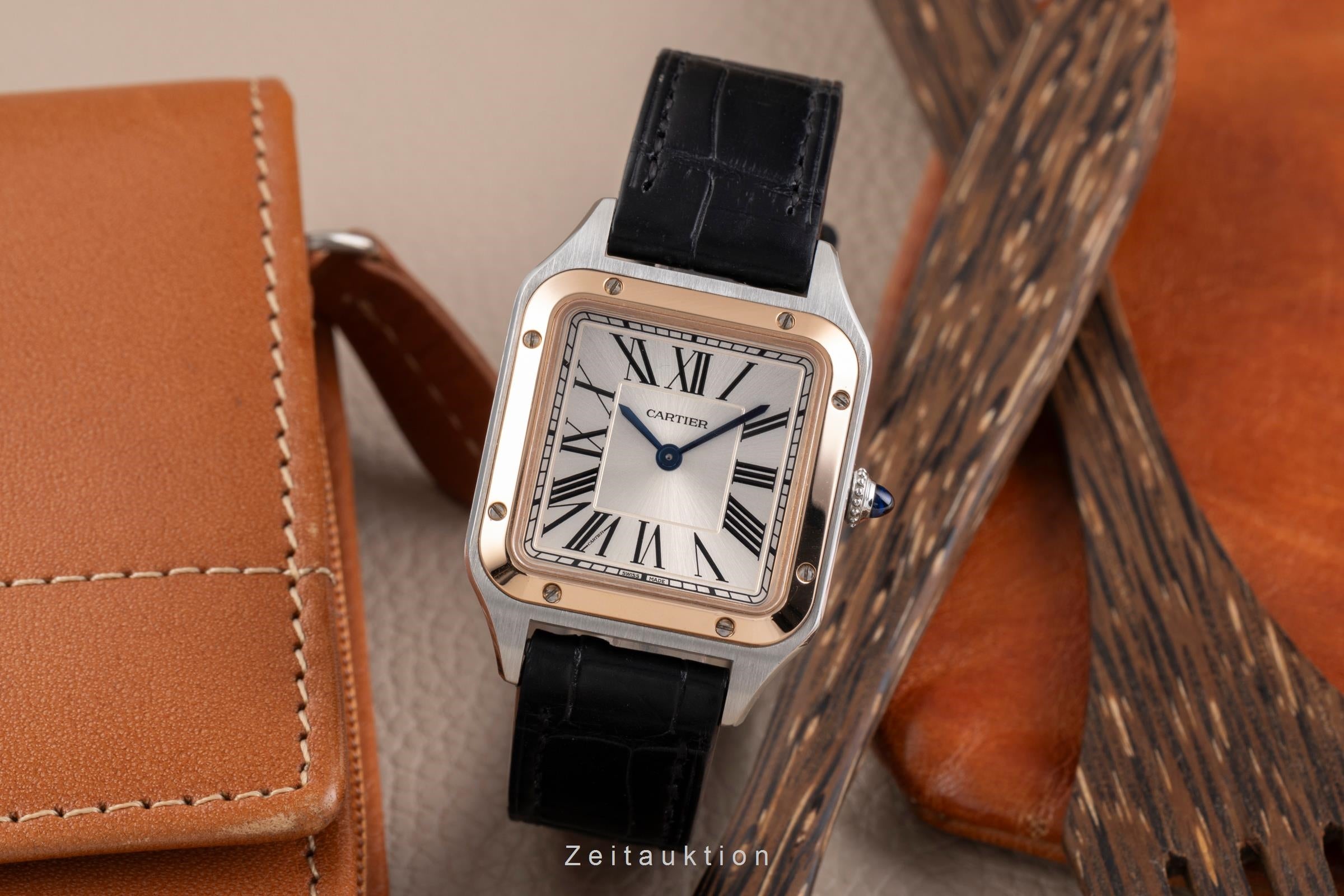 Cartier Santos Dumont acero oro cuarzo 157 W2SA0012