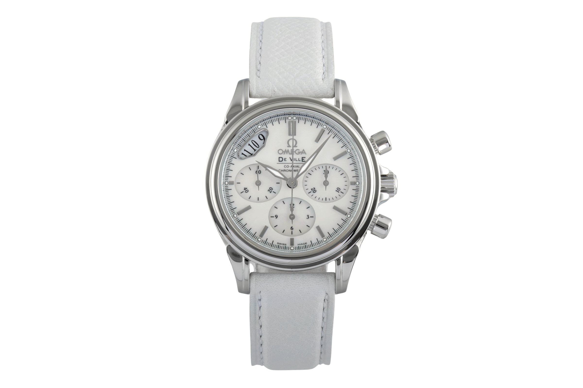 Omega De Ville chronographe acier automatique montre pour femmes 4878.70.36  [2505280]