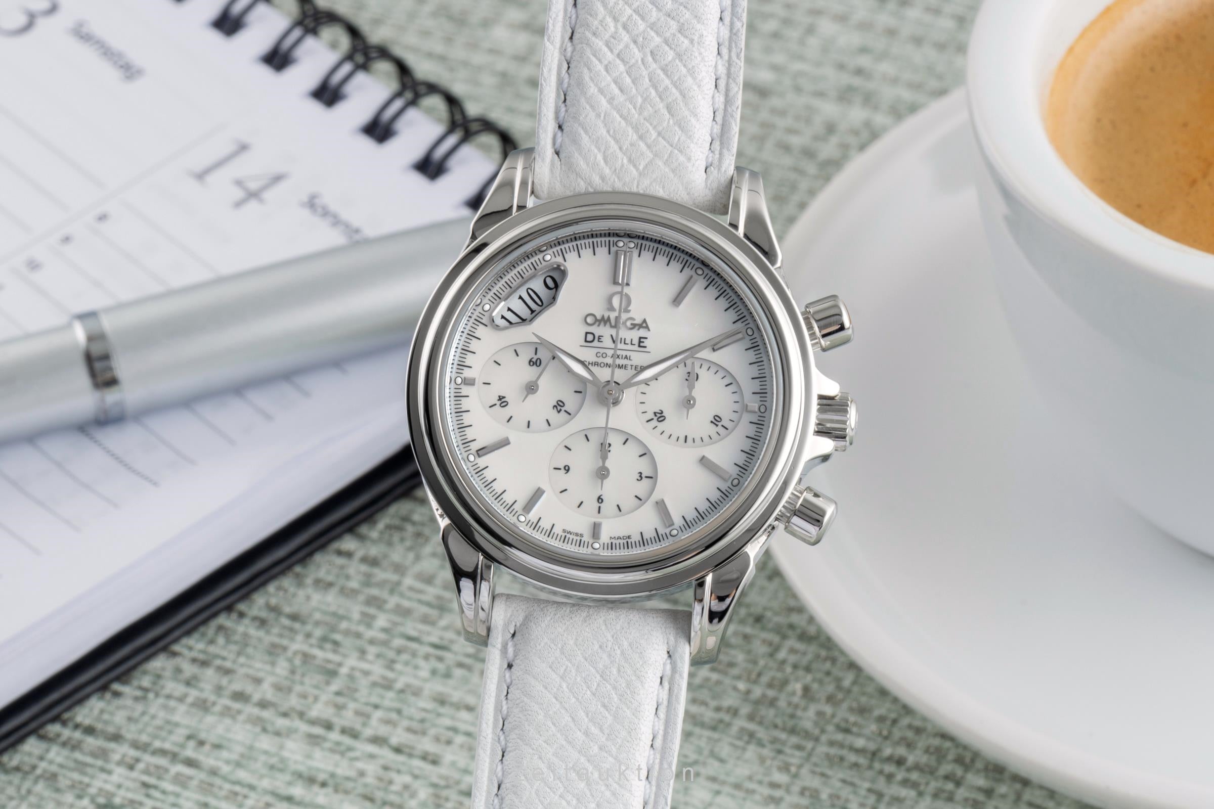 Omega De Ville chronographe acier automatique montre pour femmes 4878.70.36  [2505280]