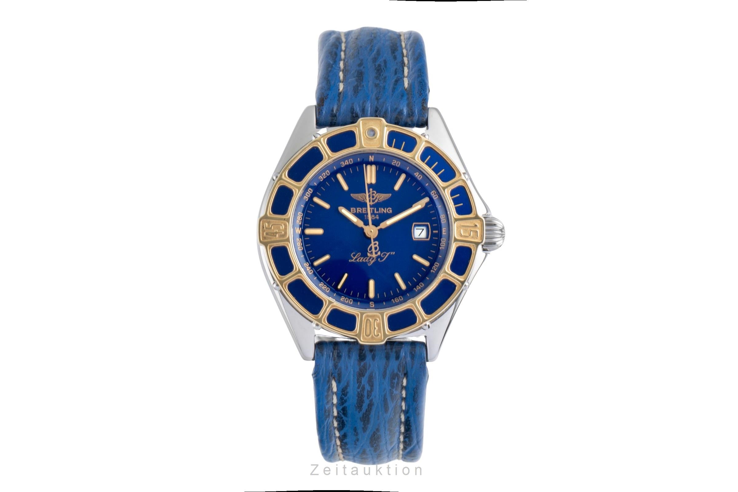 Breitling Lady J Blue Dial Stahl / Gold Quarz Damenuhr Ref. D52065 Klassiker [2505287]