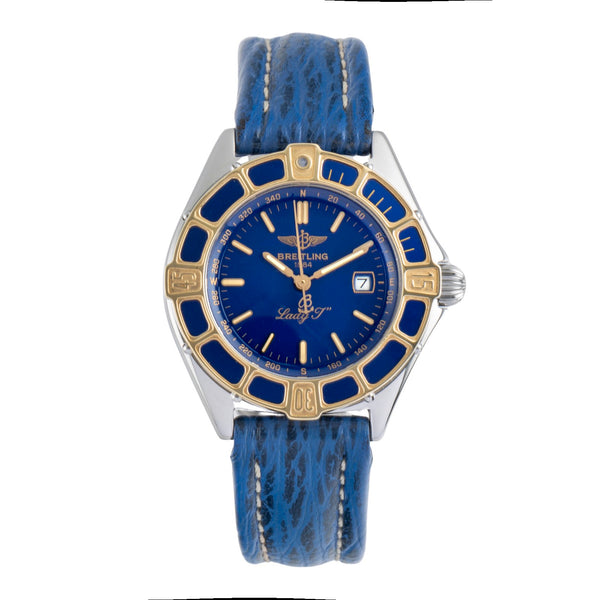 Breitling Lady J Blue Dial Stahl / Gold Quarz Damenuhr Ref. D52065 Klassiker [2505287]
