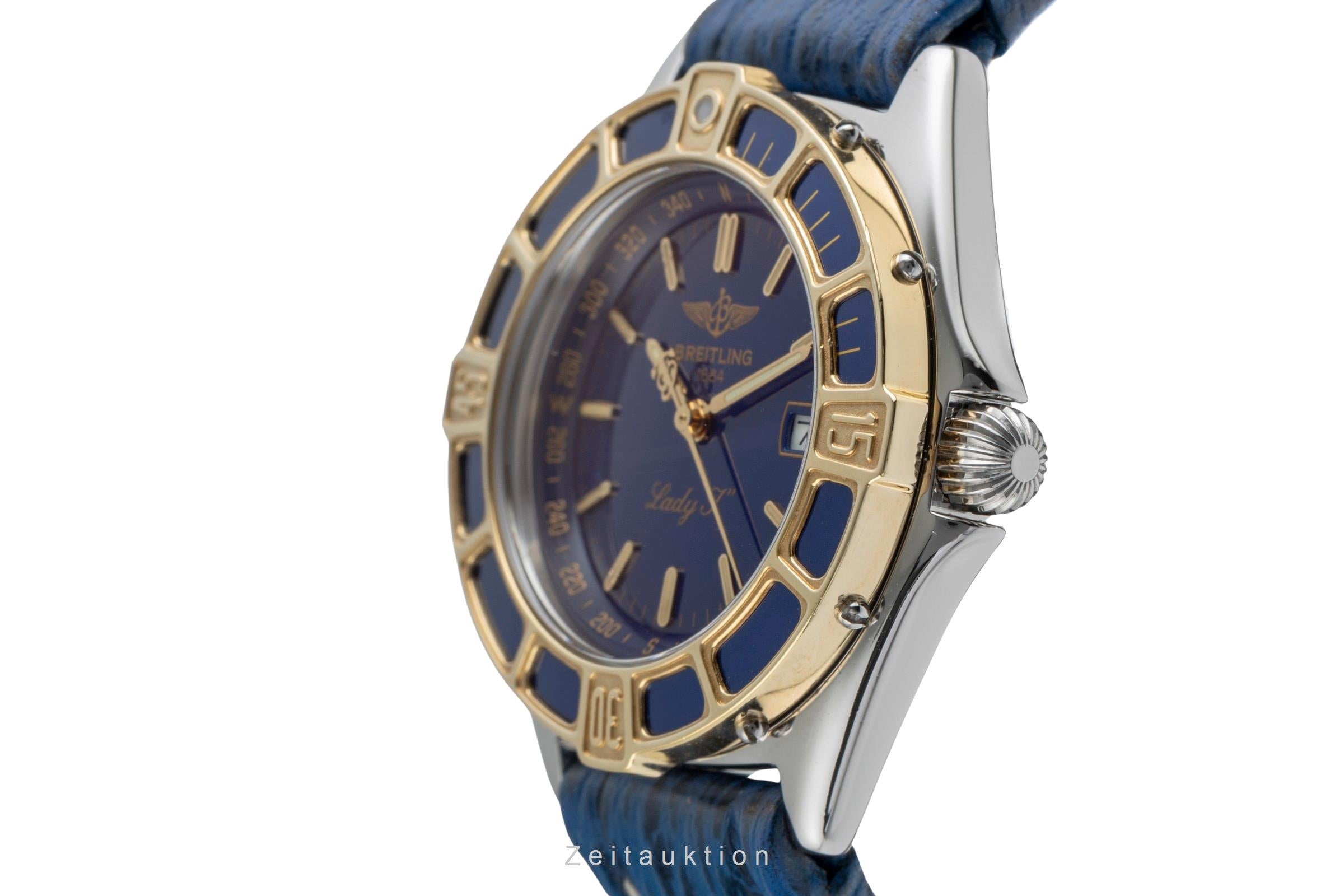 Breitling Lady J Blue Dial Stahl / Gold Quarz Damenuhr Ref. D52065 Klassiker [2505287]