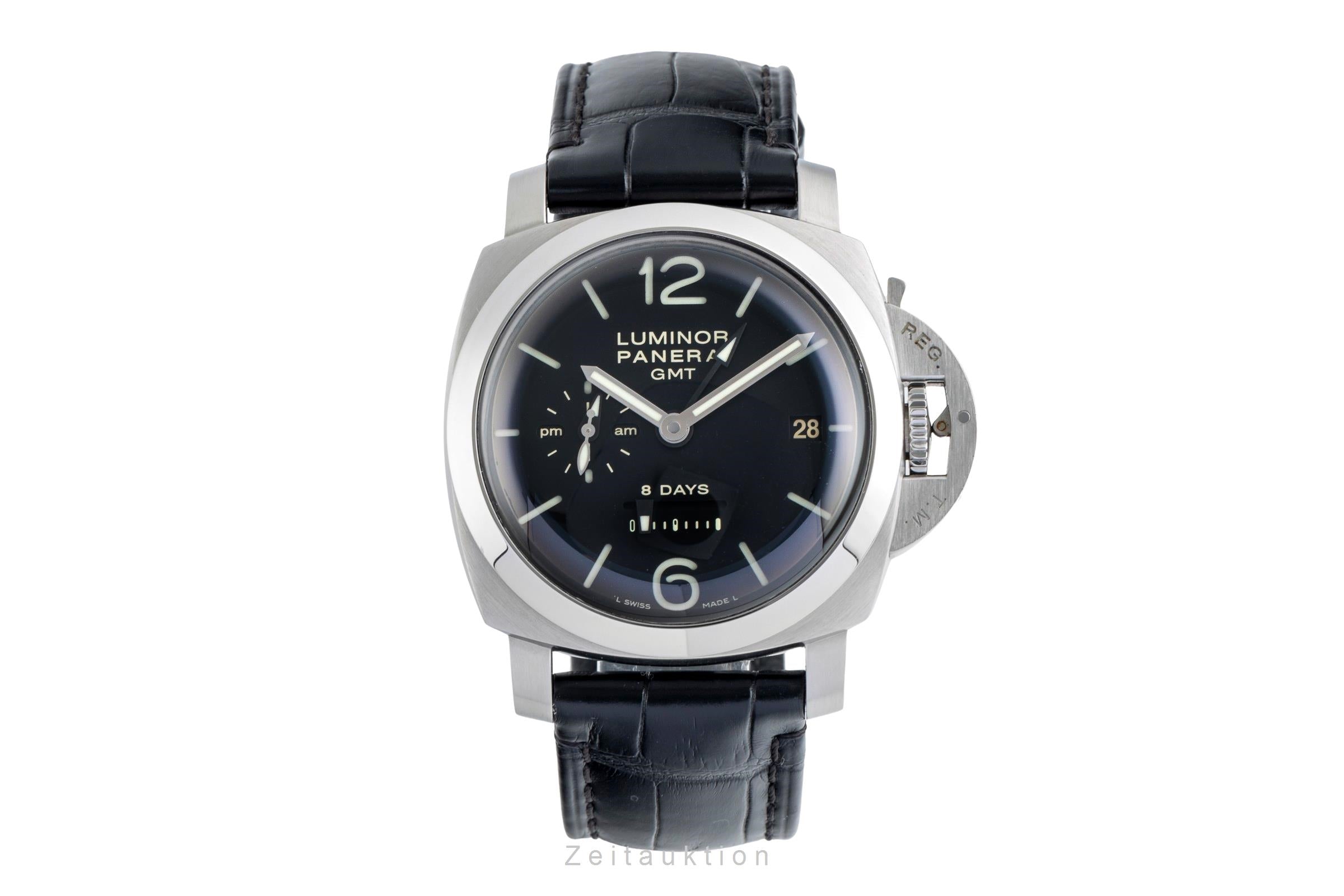 Panerai Luminor 1950 8 Days GMT Stahl Handaufzug Herrenuhr Ref. PAM00233 B&P [2505325]