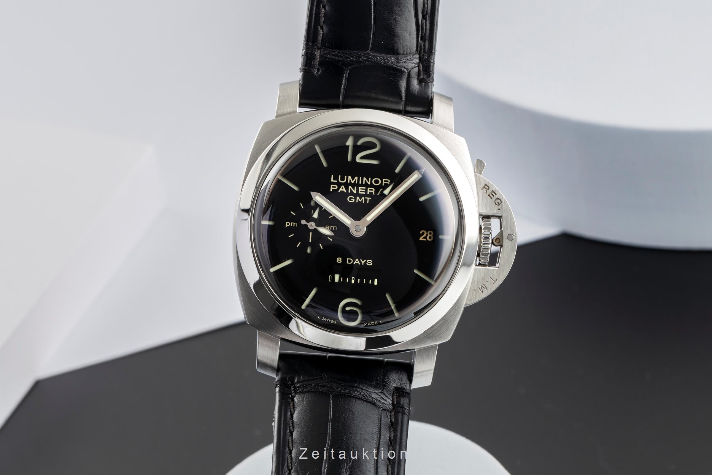 Panerai Luminor 1950 8 Days GMT Stahl Handaufzug Herrenuhr Ref. PAM00233 B&P [2505325]