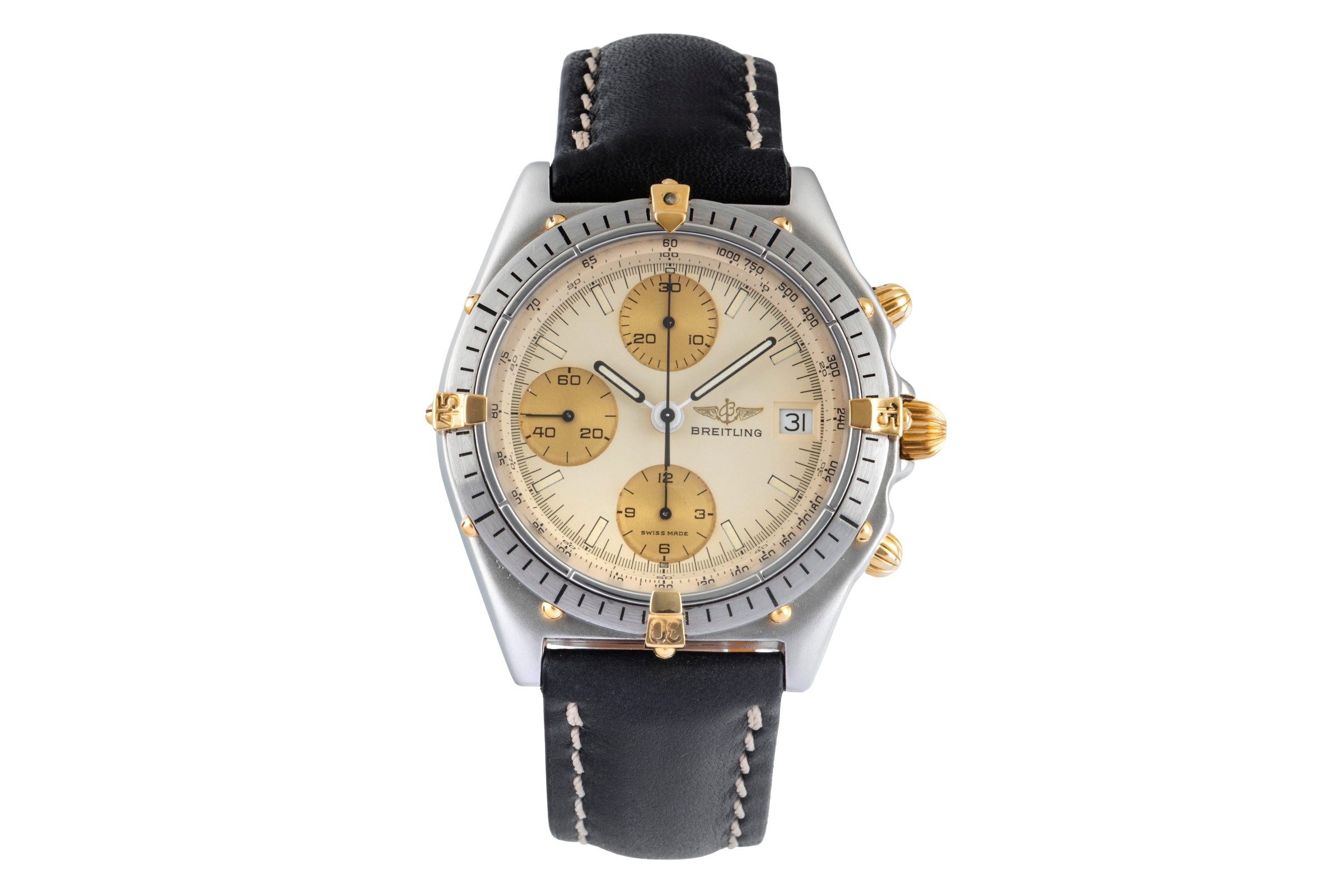Breitling Chronomat chronograph gilt / steel automatic men's watch 81950  [2505332]