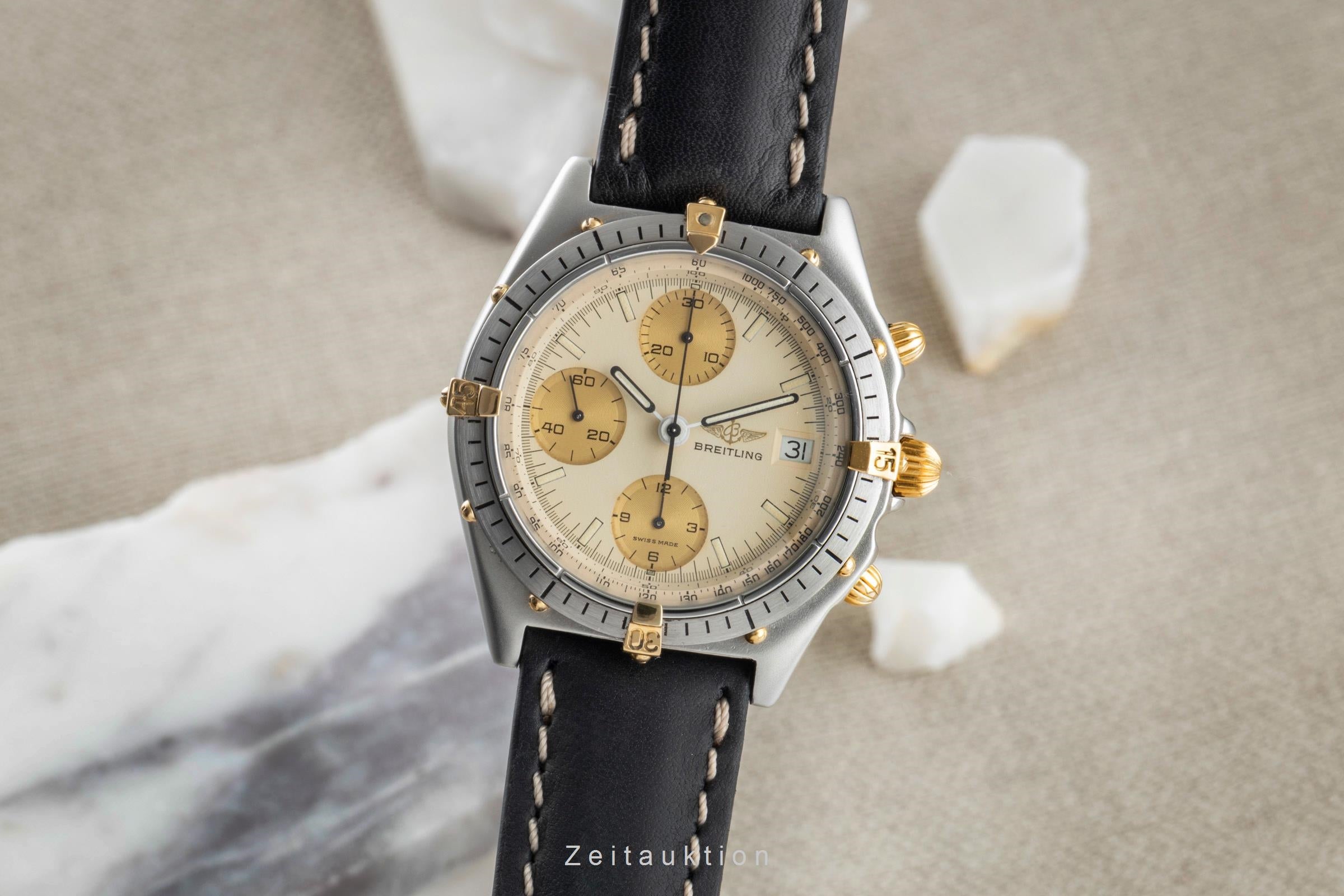 Breitling Chronomat chronograph gilt / steel automatic men's watch 81950  [2505332]