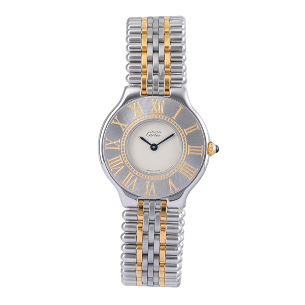 Cartier must de Cartier 21 Lady "Grain de riz" Stahl Gold Damenuhr Ref. W10050F4 [2505339]