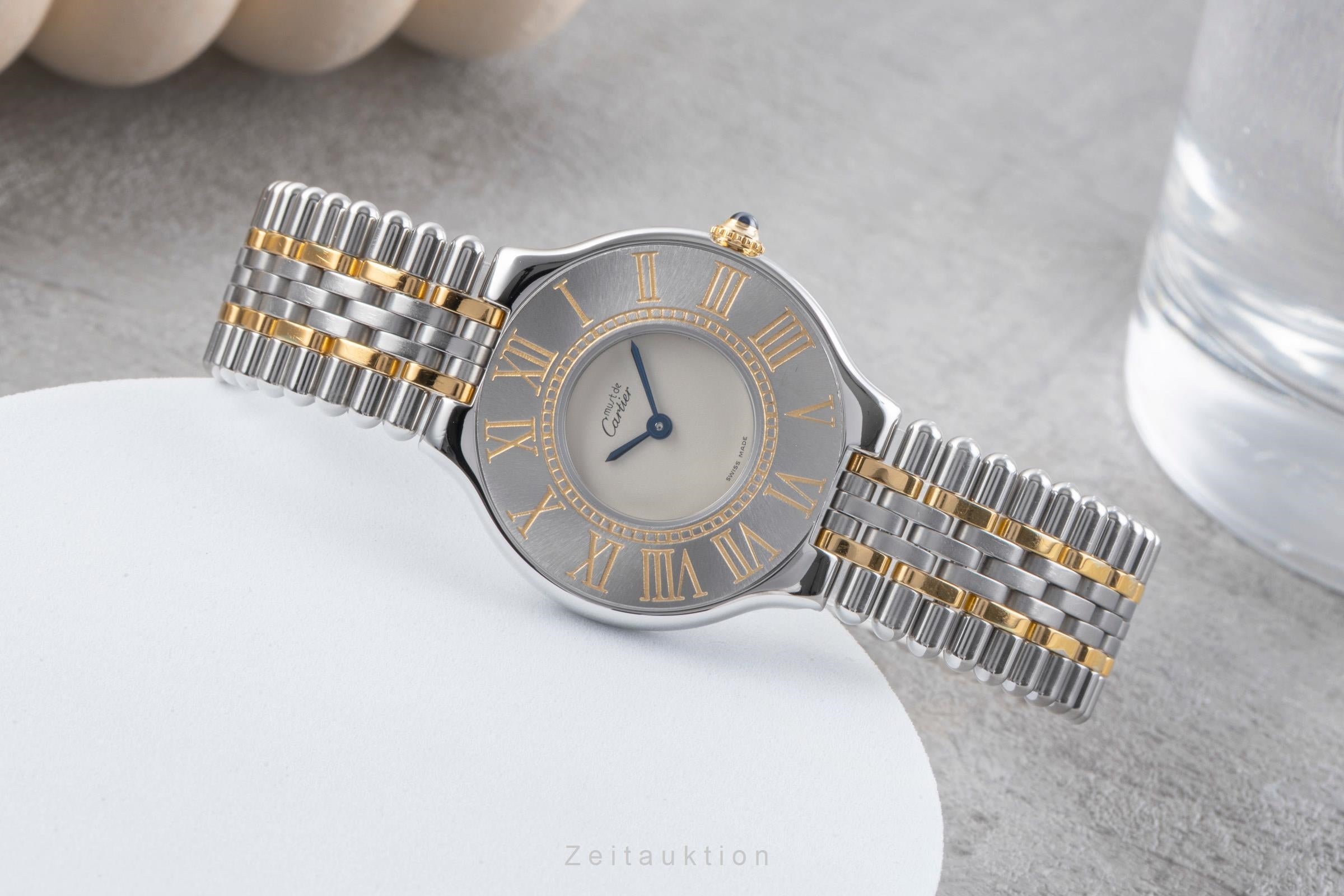 Cartier must de Cartier 21 Lady "Grain de riz" Stahl Gold Damenuhr Ref. W10050F4 [2505339]