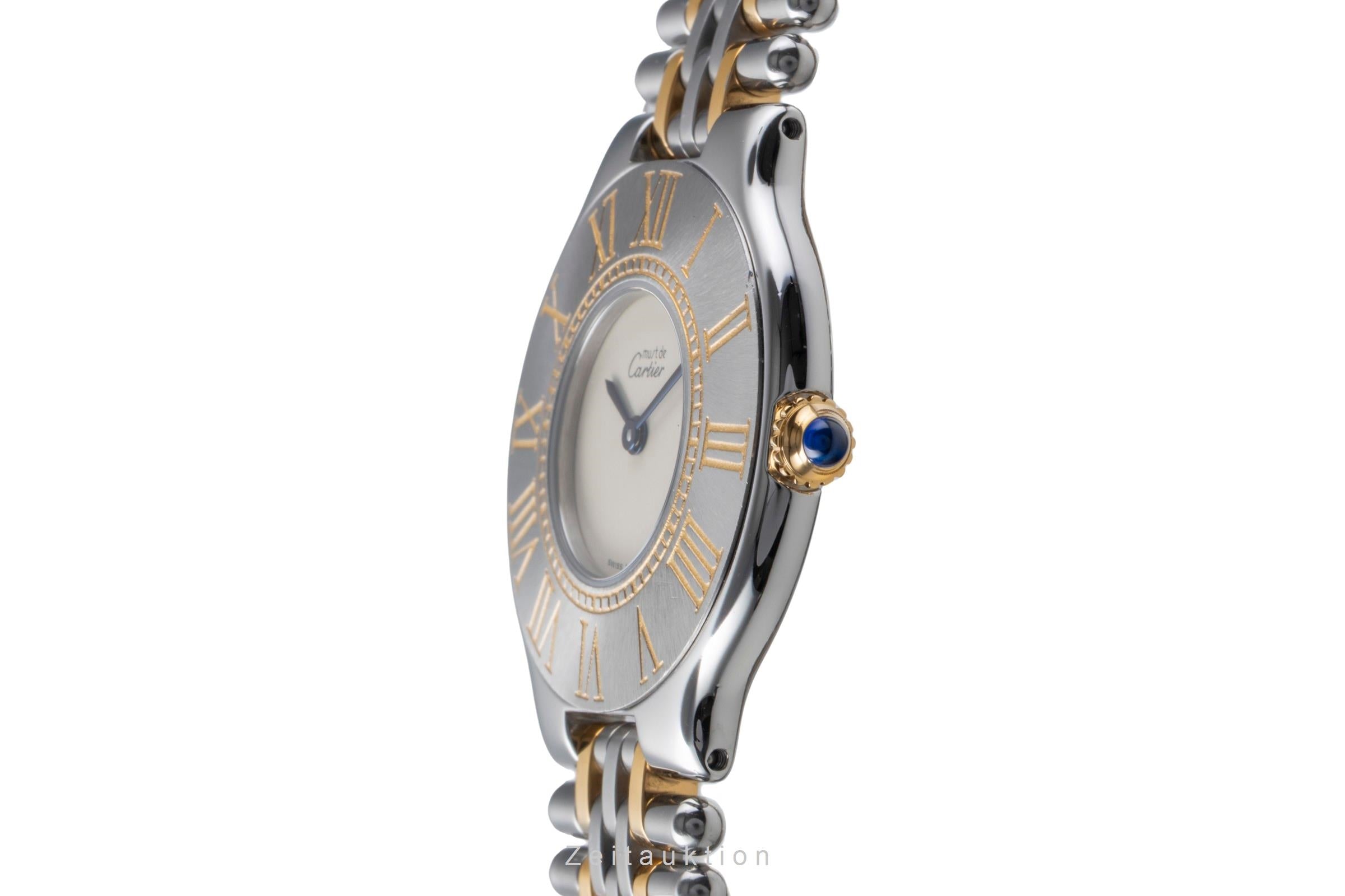 Cartier must de Cartier 21 Lady "Grain de riz" Stahl Gold Damenuhr Ref. W10050F4 [2505339]
