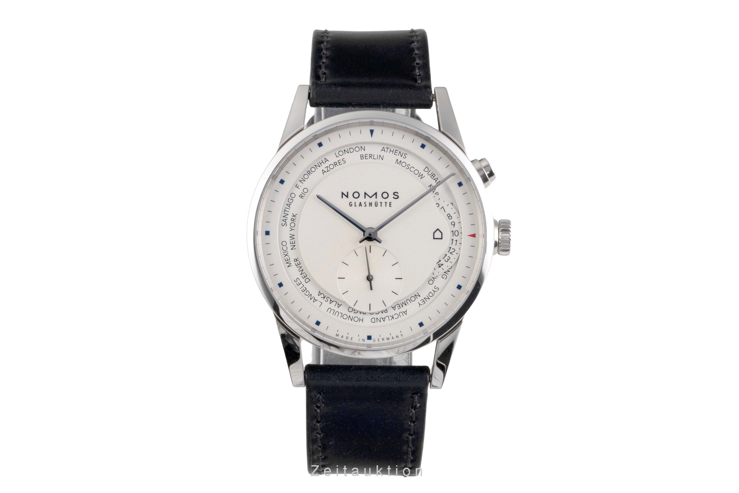 Nomos Zürich Weltzeituhr steel automatic men's watch 805 LP: 4820EUR  [2505344]