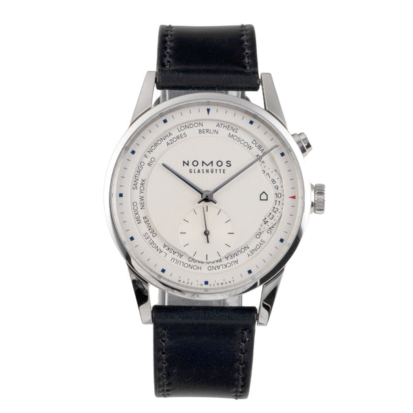 Nomos Zürich Weltzeituhr steel automatic men's watch 805 LP: 4820EUR  [2505344]