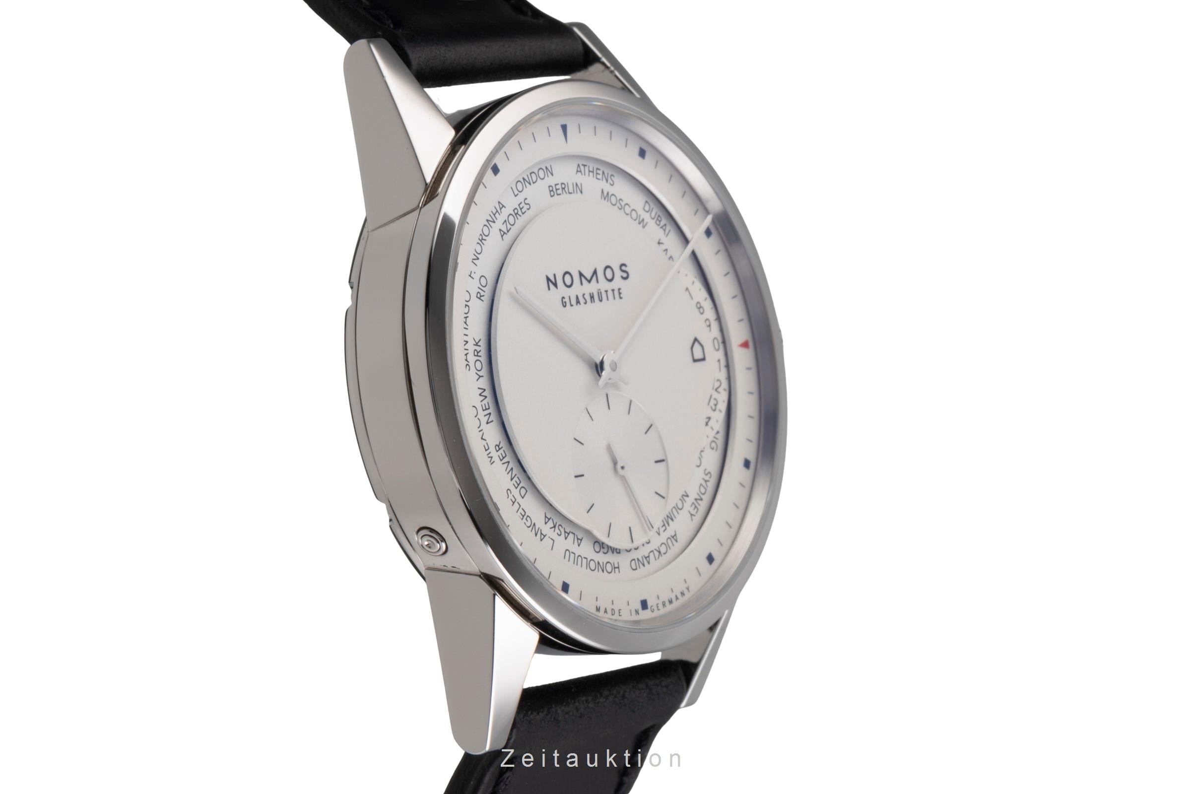 Nomos Zürich Weltzeituhr steel automatic men's watch 805 LP: 4820EUR  [2505344]