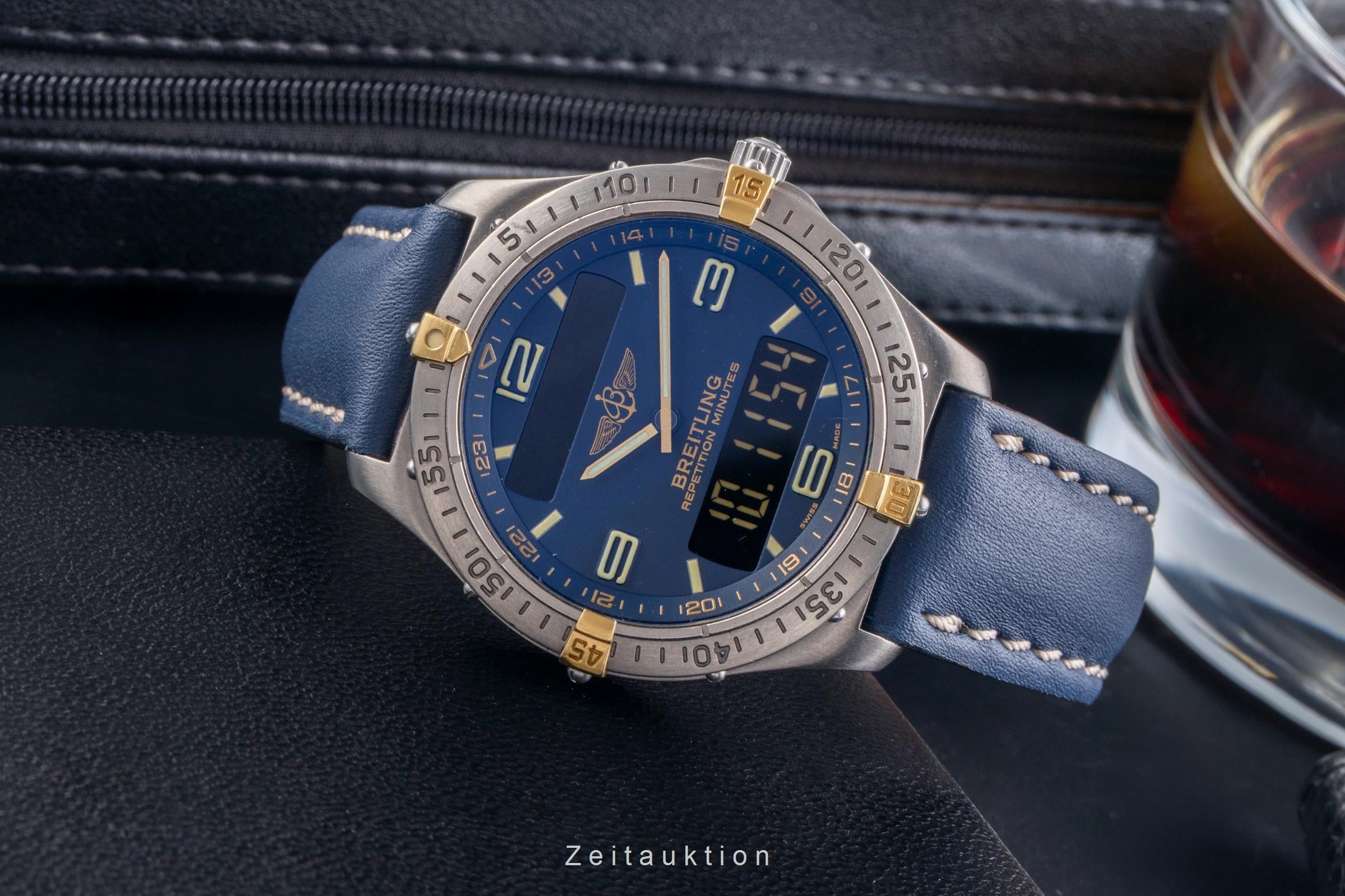 Breitling Aerospace chronograph titanium gold quartz B65