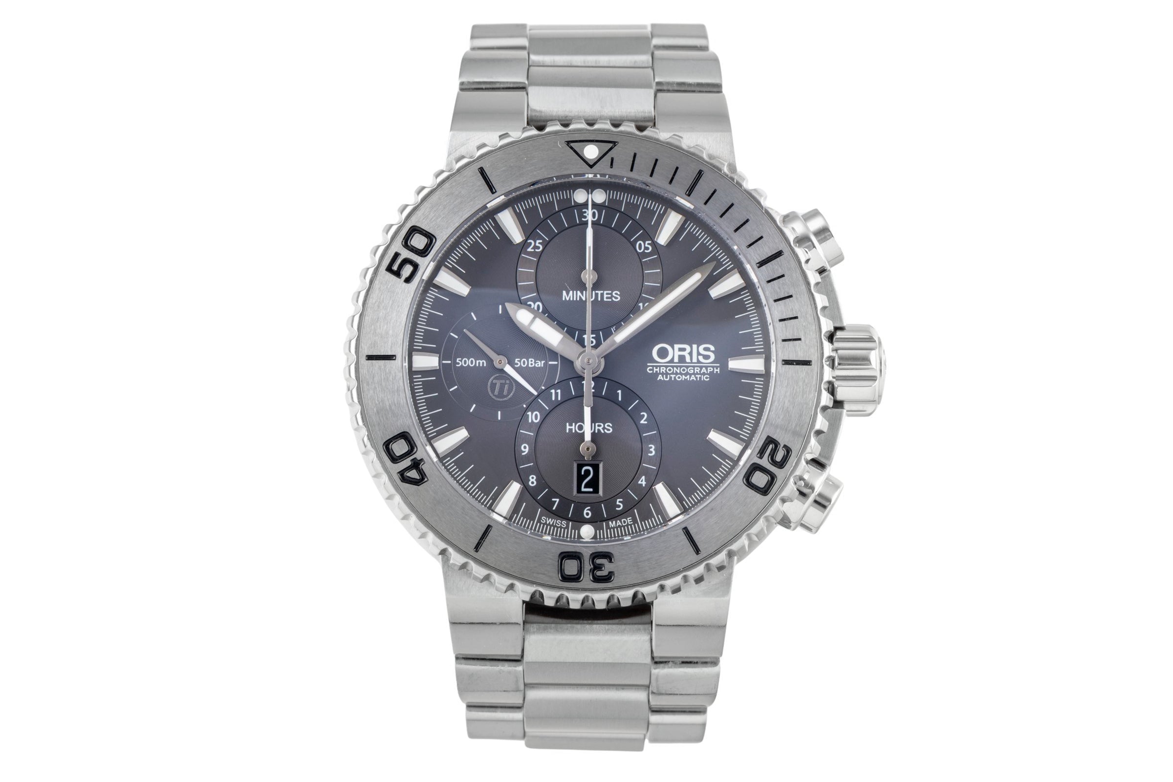 Oris Aquis Date chronographe titane  automatique montre pour hommes 01 674 7655 7253-07 8 26 75PEB  [2505373]
