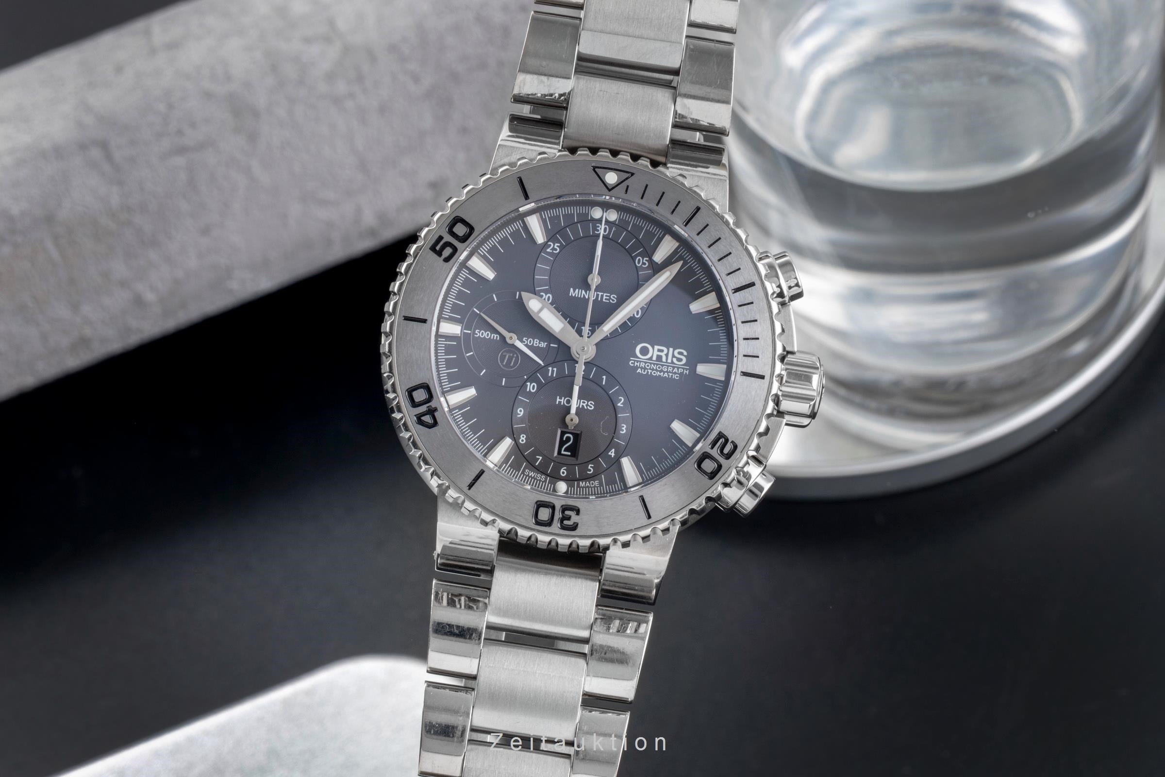 Oris Aquis Date chronographe titane  automatique montre pour hommes 01 674 7655 7253-07 8 26 75PEB  [2505373]