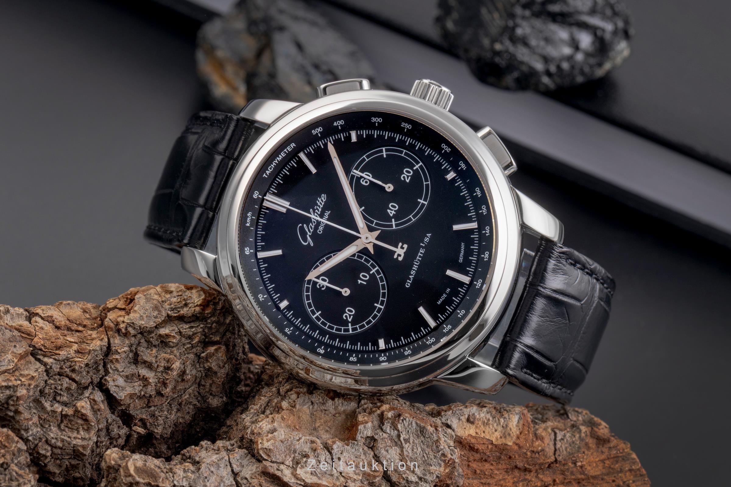 Glashütte Senator chronographe acier automatique montre pour hommes 1-39-34-20-42-04  [2505388]