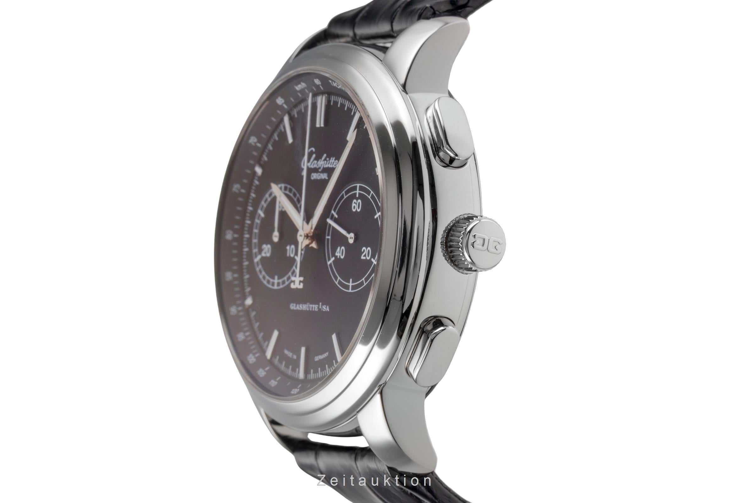 Glashütte Senator chronographe acier automatique montre pour hommes 1-39-34-20-42-04  [2505388]