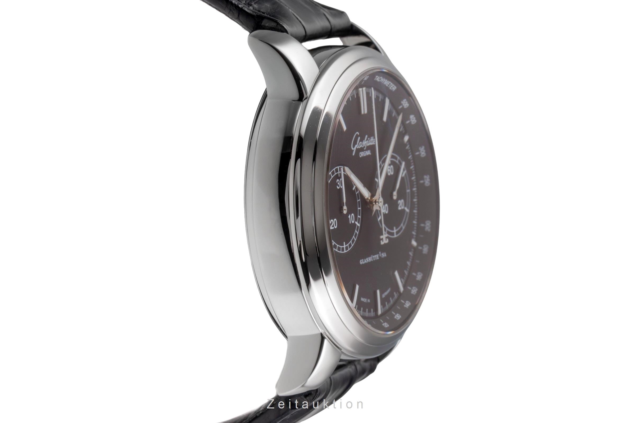 Glashütte Senator chronographe acier automatique montre pour hommes 1-39-34-20-42-04  [2505388]