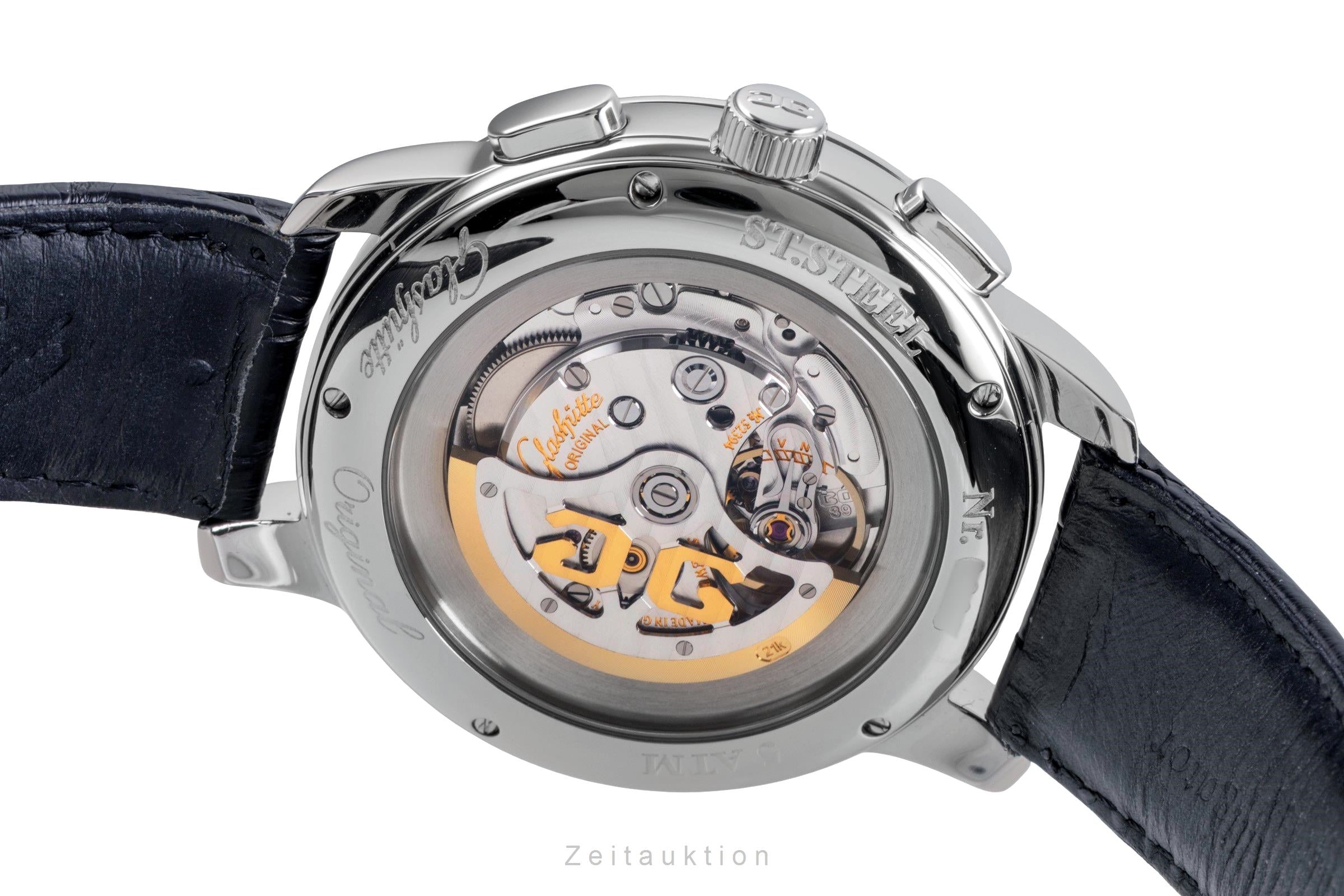 Glashütte Senator chronographe acier automatique montre pour hommes 1-39-34-20-42-04  [2505388]