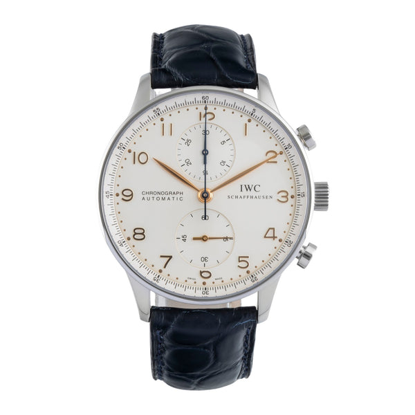 IWC Portugieser chronograph steel automatic men's watch IW371401 LP: 9100EUR  [2505392]
