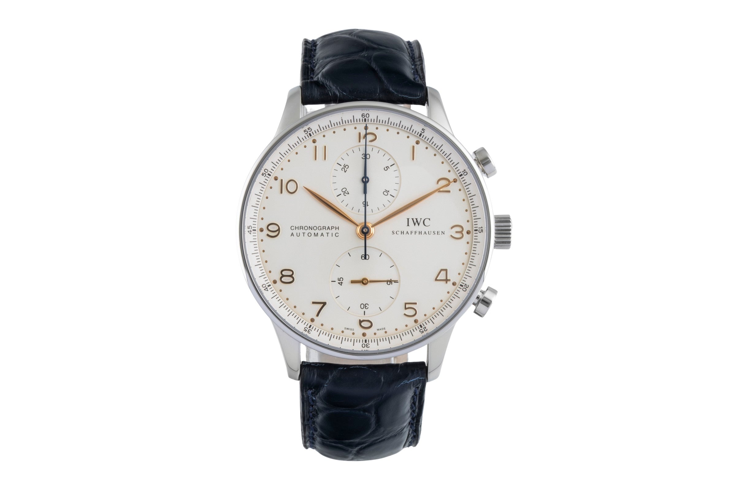 IWC Portugieser cronografo acciaio automatismo orologio da uomo IW371401 LP: 9100EUR  [2505392]
